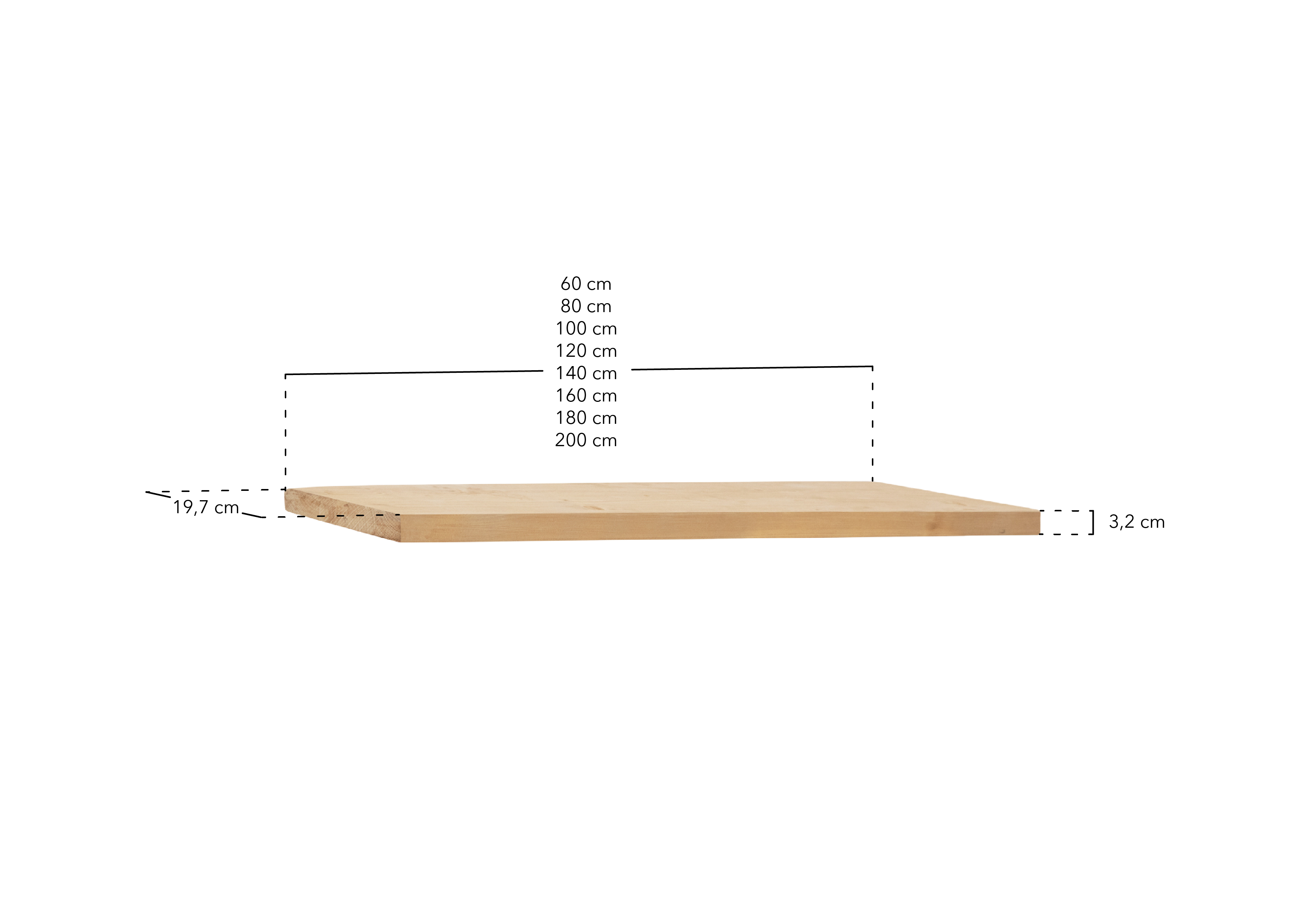 Étagère 160x3,2x20cm flottante en bois massif ton noyer DECOWOOD - Modèle MELVA - 6