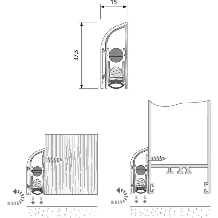 Plinthe automatique blanche - 0,83 m - En applique - PLA 400 - Duval - 2