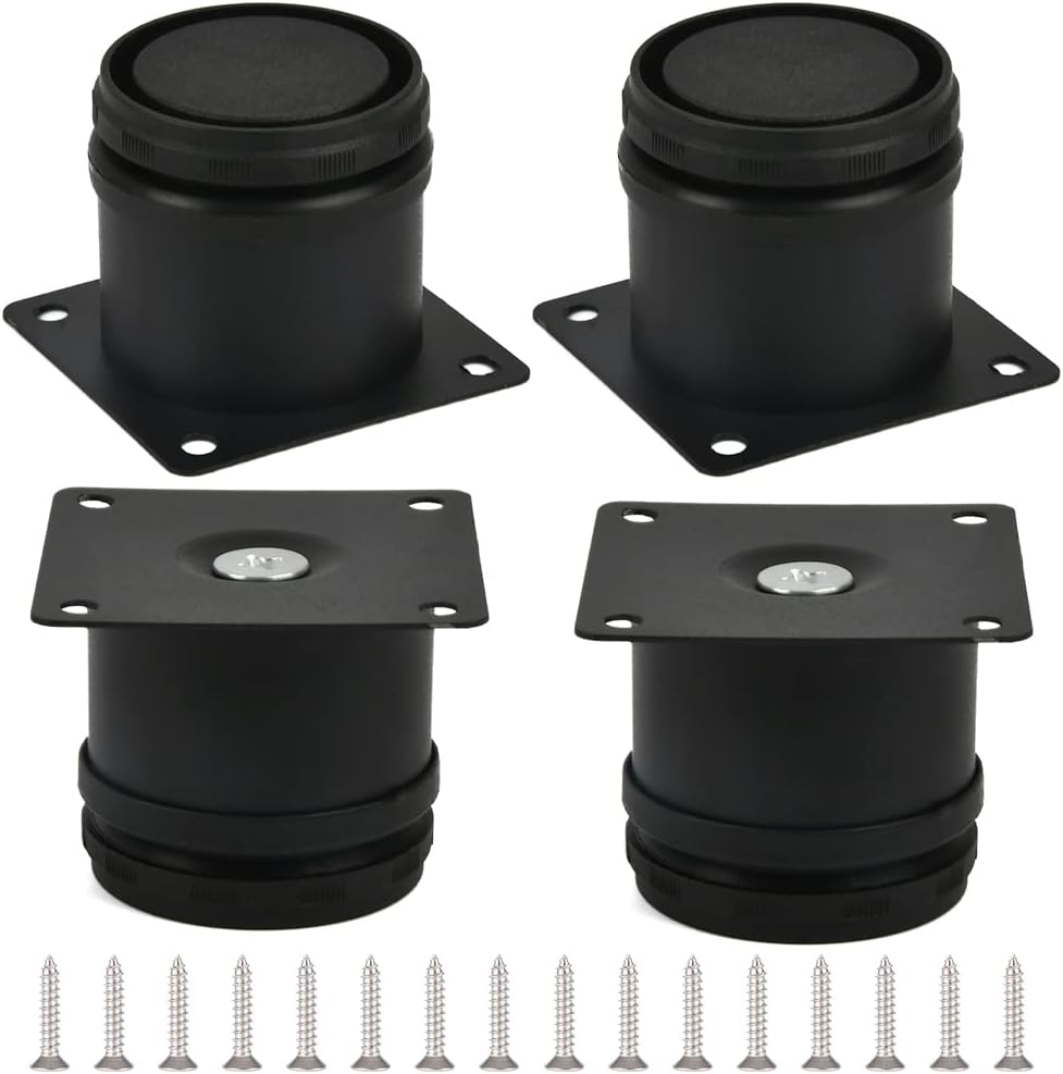 Picioare de mobilă din oțel inoxidabil negru, set de 4, înălțime 50 mm, cu 16 șuruburi. Pentru mese și mobilier. Robuste și durabile. 4buc