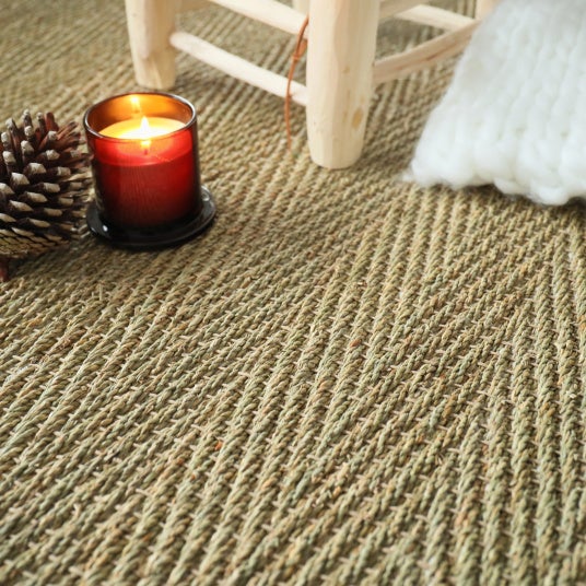 Tapis Jonc de mer - Assam chevron - Ganse coton noire - 80 x 150 cm - 4