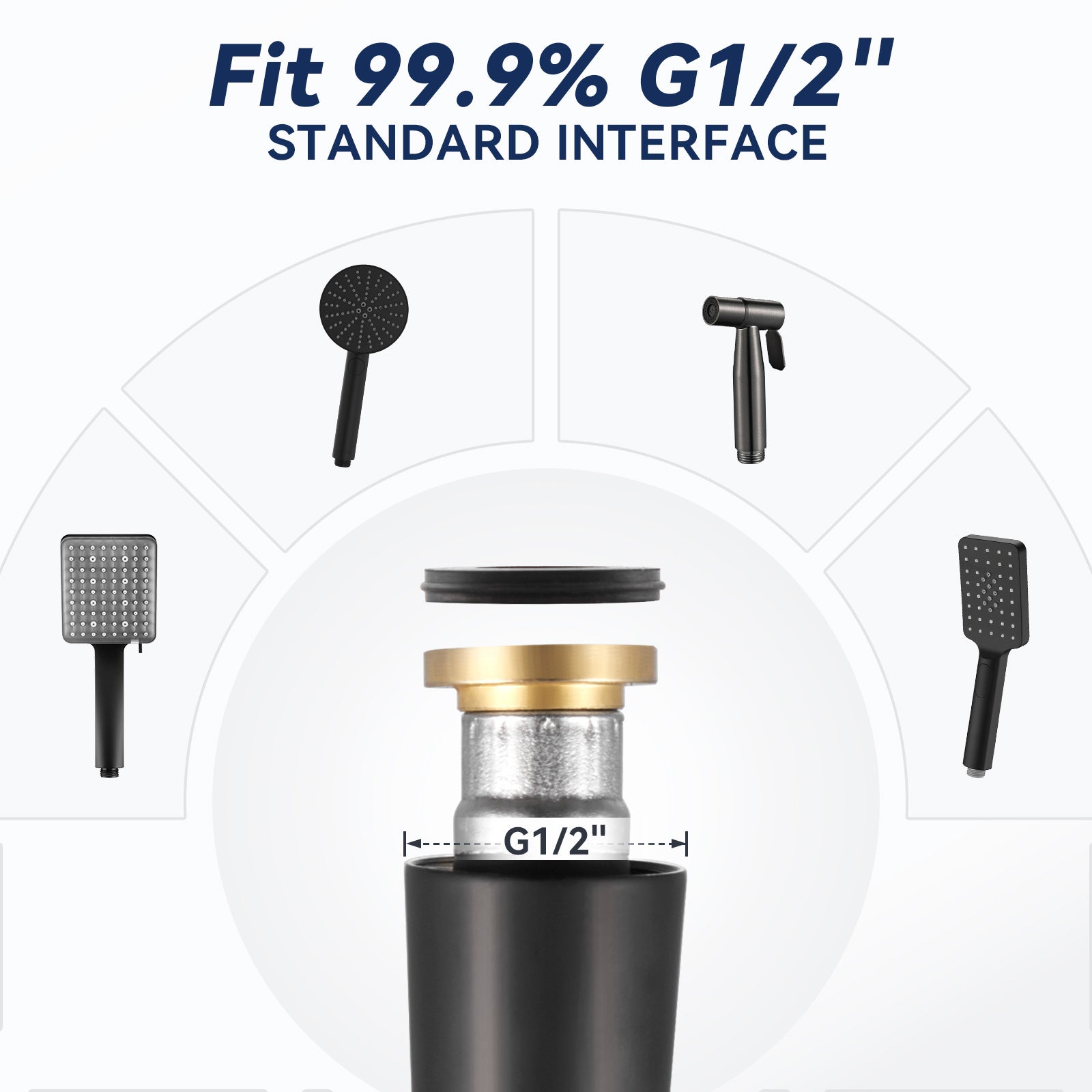 Lonheo max Flexible de Douche Universel (G1/2 pouces,1.5M),Noir， Tuyau de Douche Anti-Torsion et Anti-Pliure - 6