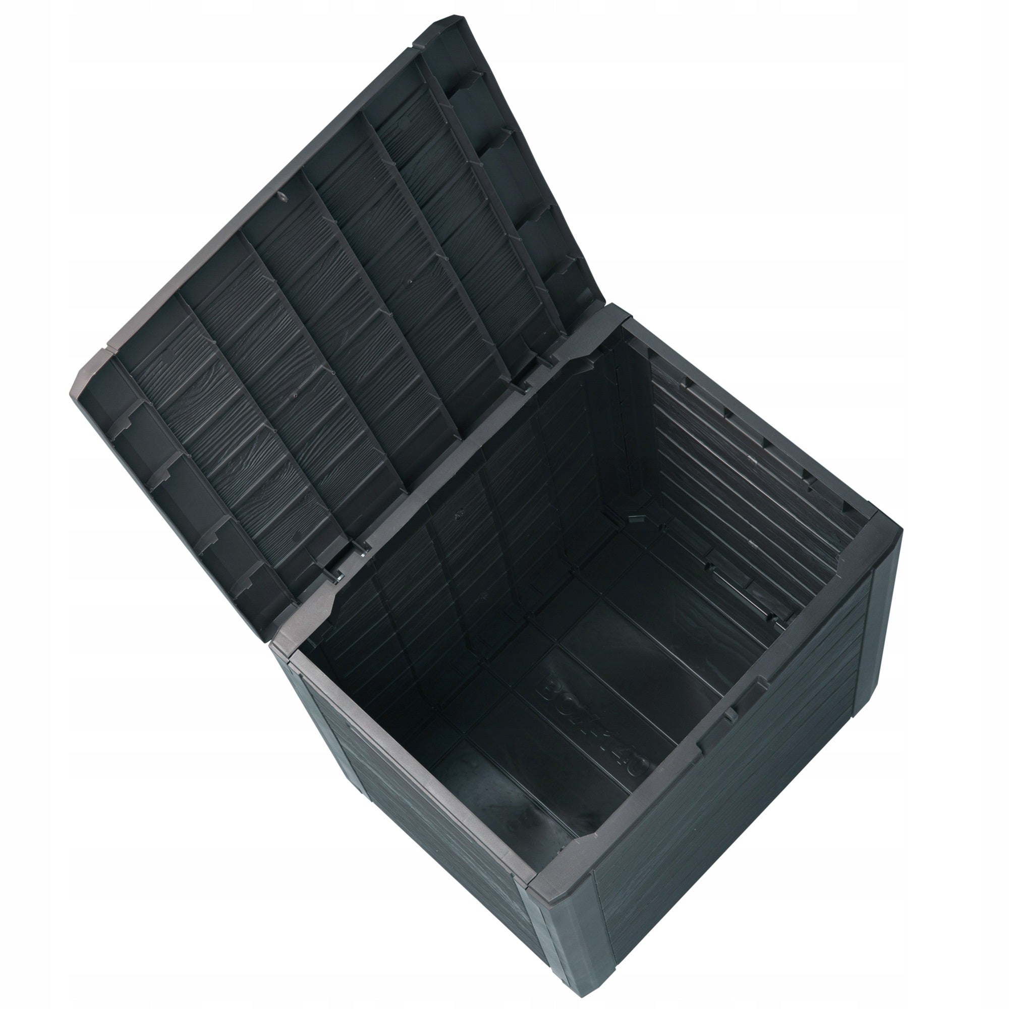 PROSPERPLAST Baúl de jardín WOODEBOX 140L., dimensiones (mm) 585x460x550, color Antracita - 4
