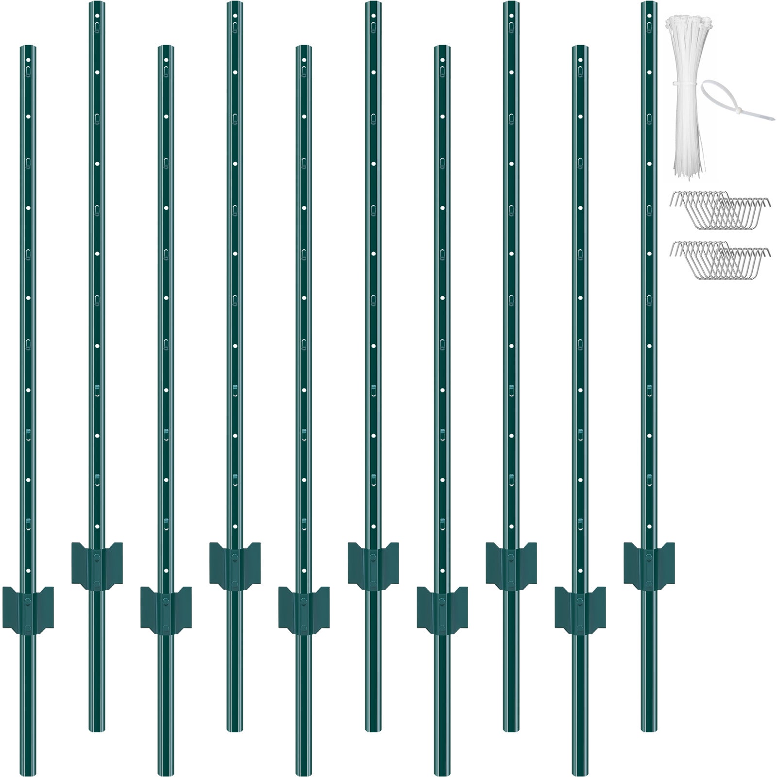 Zestaw 10 słupków ogrodzeniowych 121,92 cm słupek ogrodzeniowy elektryczny słupek ogrodzeniowy metalowy VEVOR