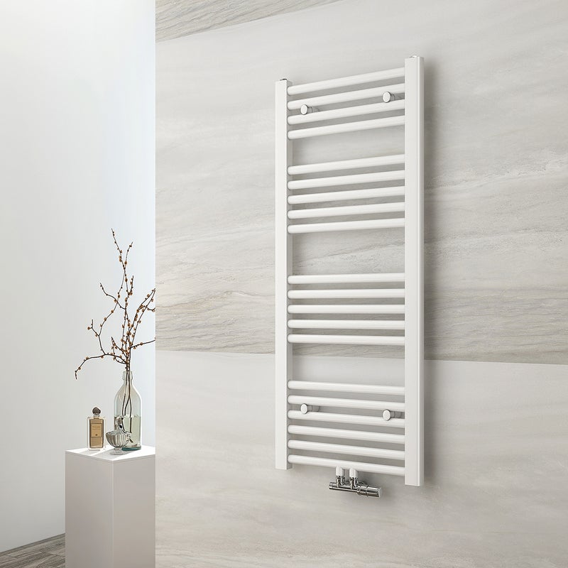 EMKE Grzejnik Łazienkowy 356W, 100x40 cm, 6 bar, do 3 m² – Biały