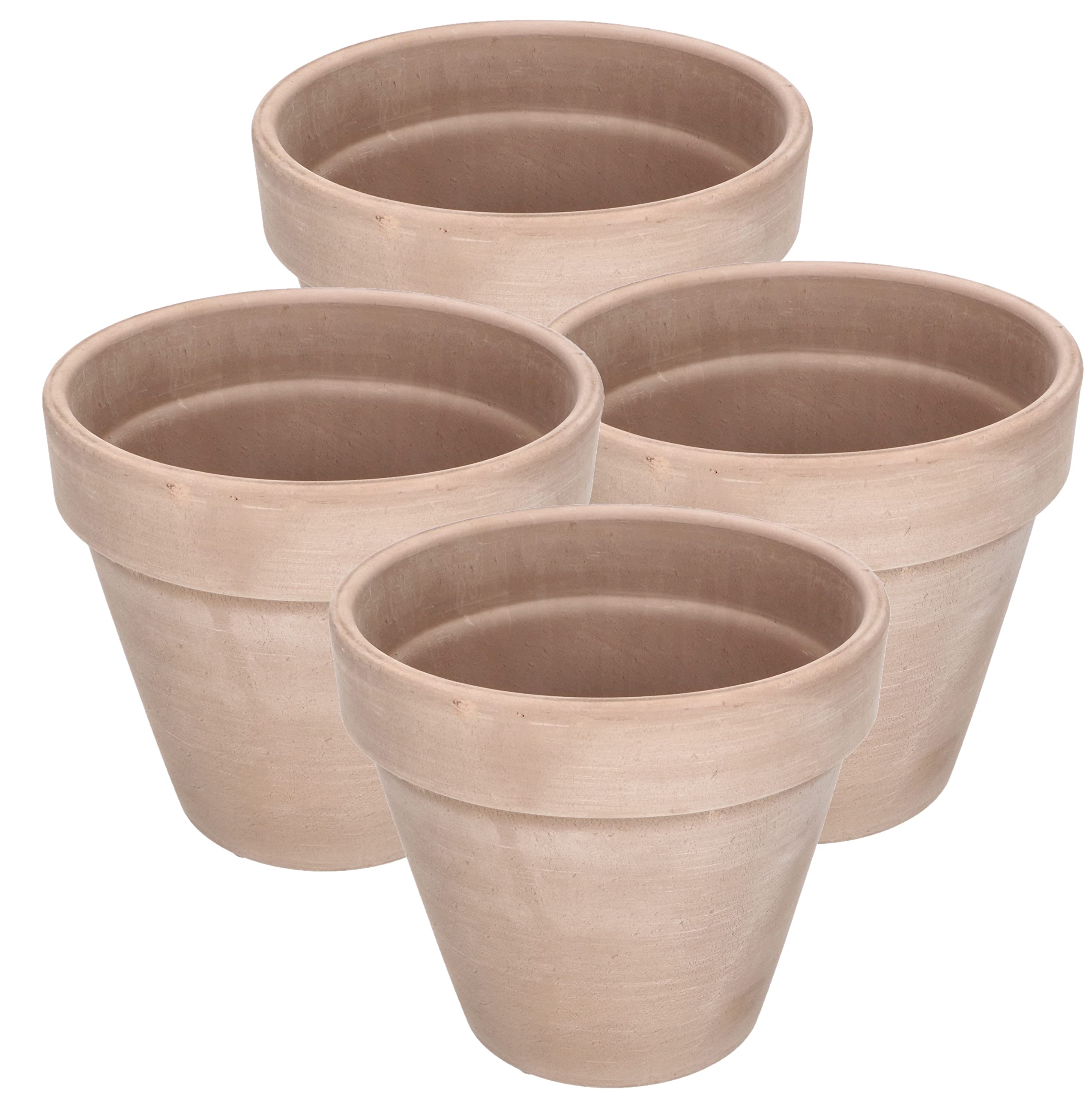 Zestaw 4x doniczka gliniana 15 cm donica ceramiczna terakota moka na kwiaty - KOTARBAU