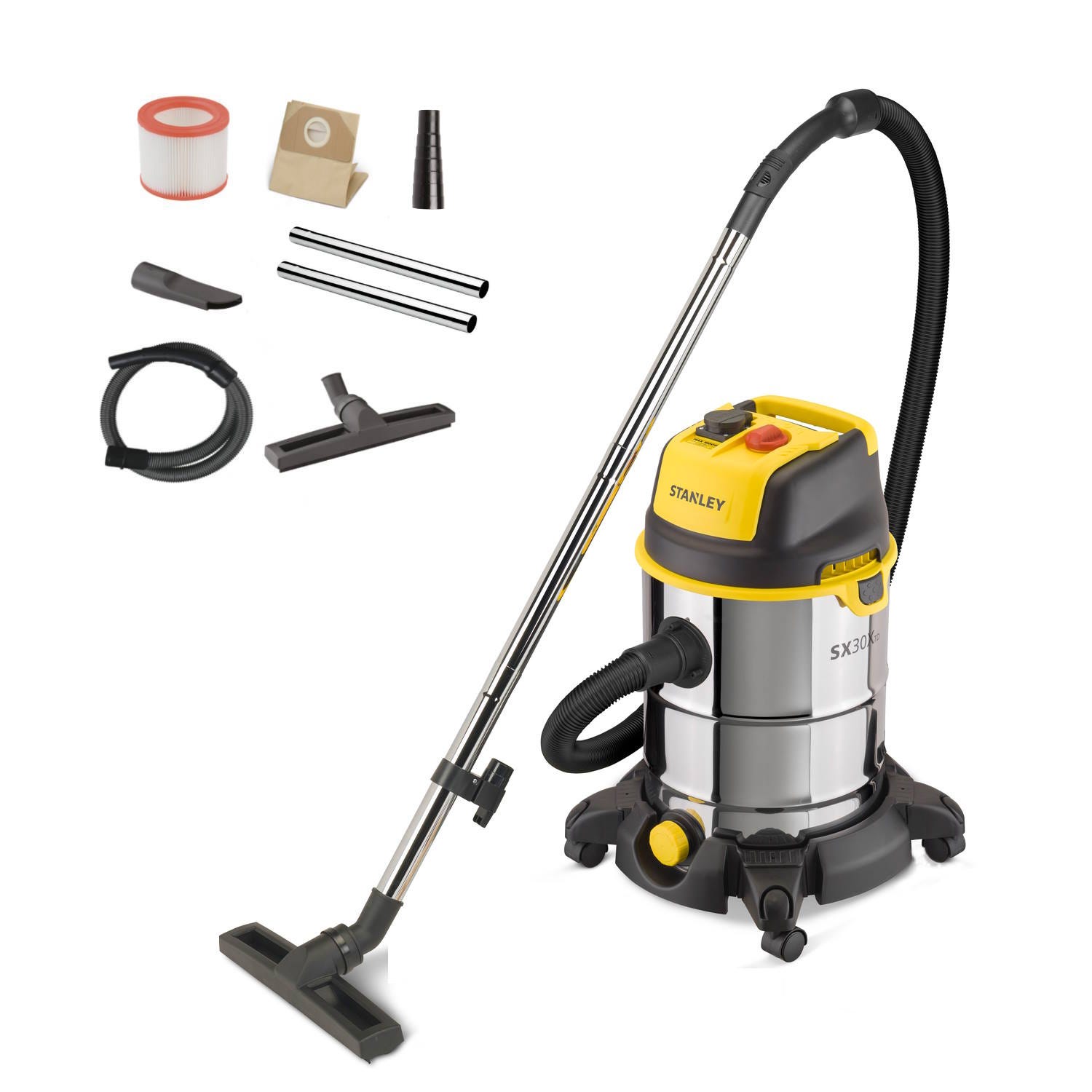 Aspiratore Solidi e Liquidi STANLEY SXVC30XTDE (1.600 W, 30 l) | Leroy Merlin Aspiratore Solidi e Liquidi STANLEY SXVC30XTDE (1.600 W, 30 l) | Leroy Merlin
