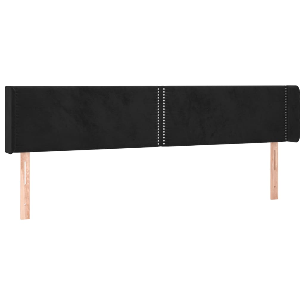 Cabecero con LED，Cabecero de cama，Panel de Cabecera de terciopelo negro 183x16x78/88 cm CFW34413 - 3