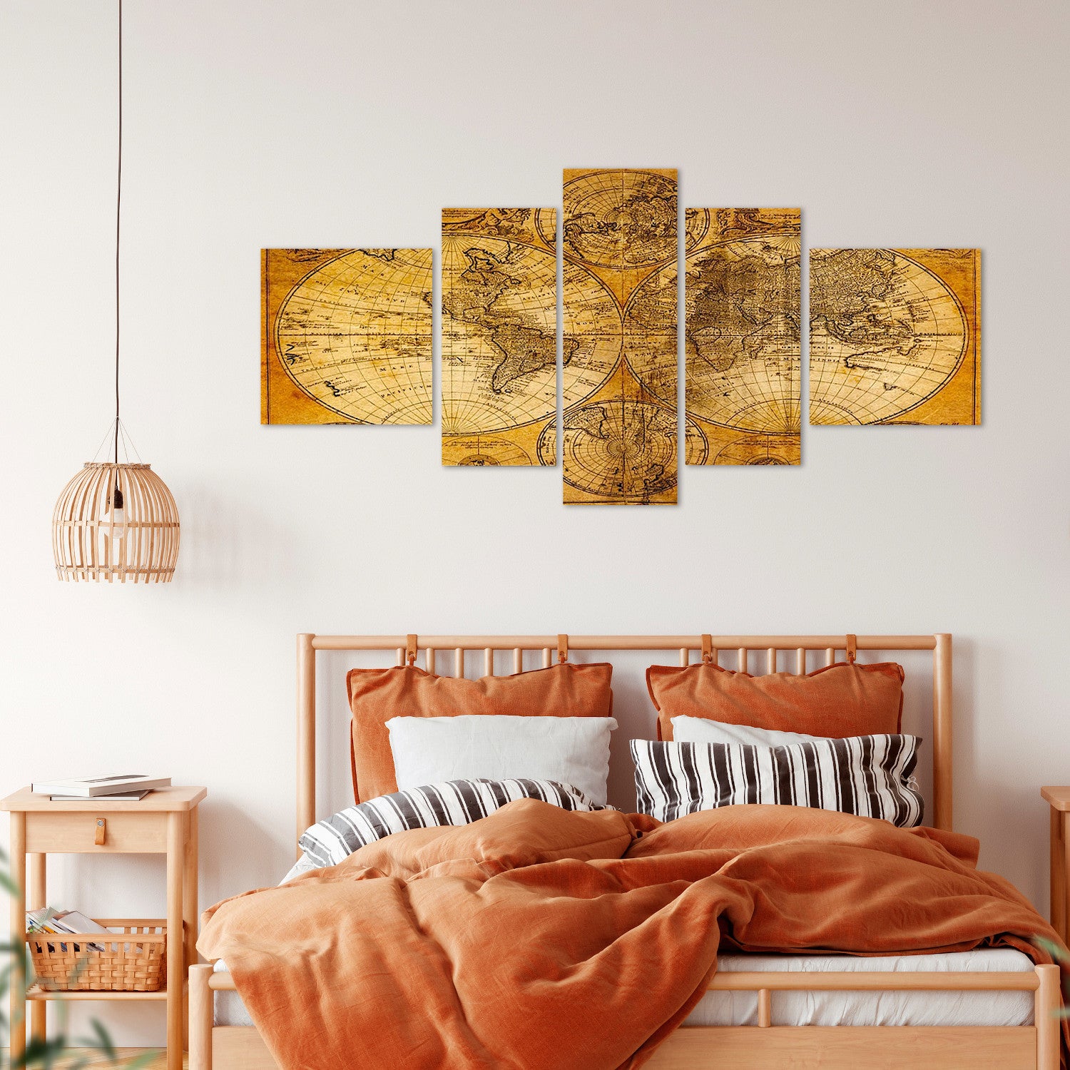 DekoArte - Impression Sur Toile Moderne | Décoration Pour Le Salon Ou Chambre | Carte Du Monde Antique | 180x85cm XXL - 4
