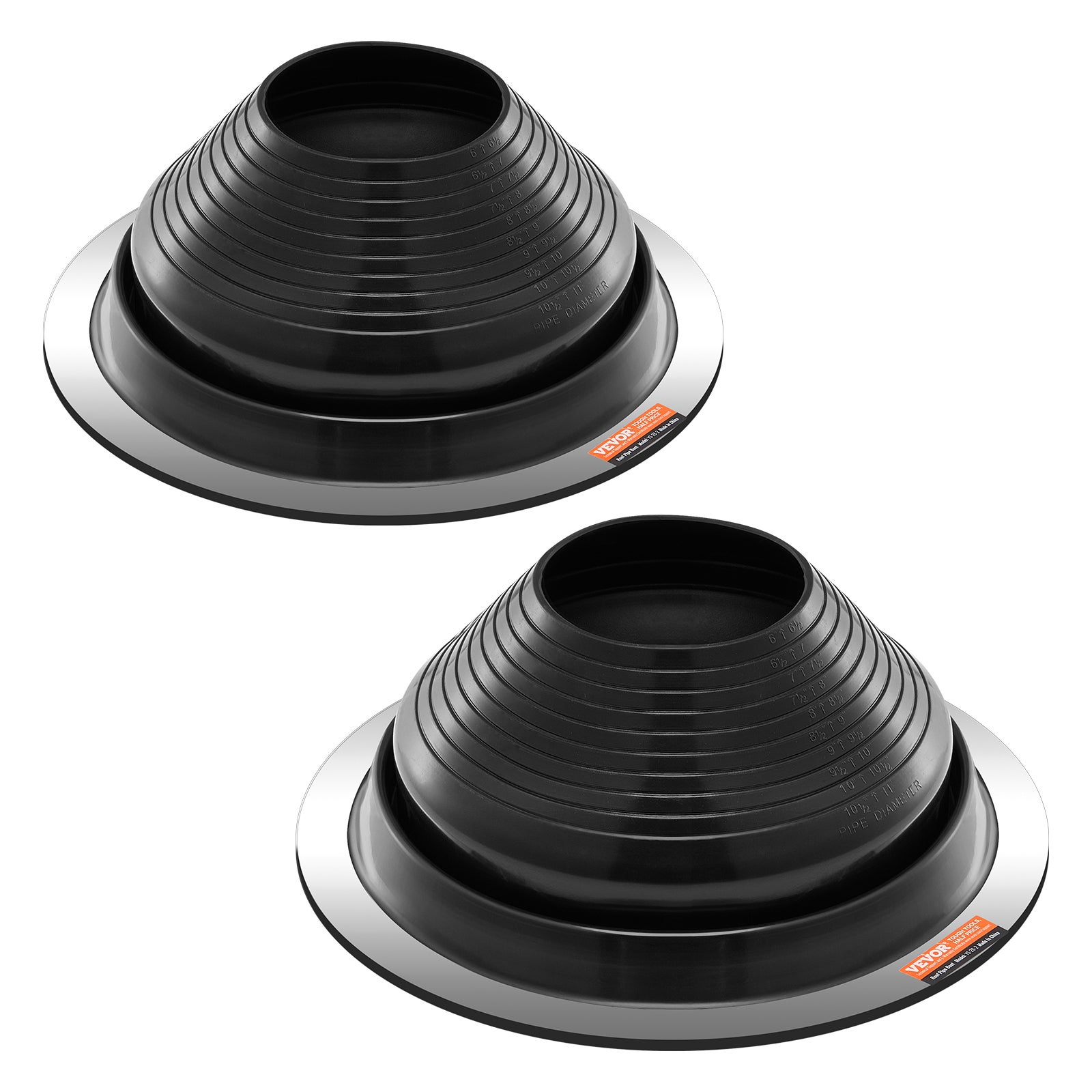 2x Tuleja rurowa do penetracji dachu Kołnierz uszczelniający dach 150-280mm EDPM VEVOR