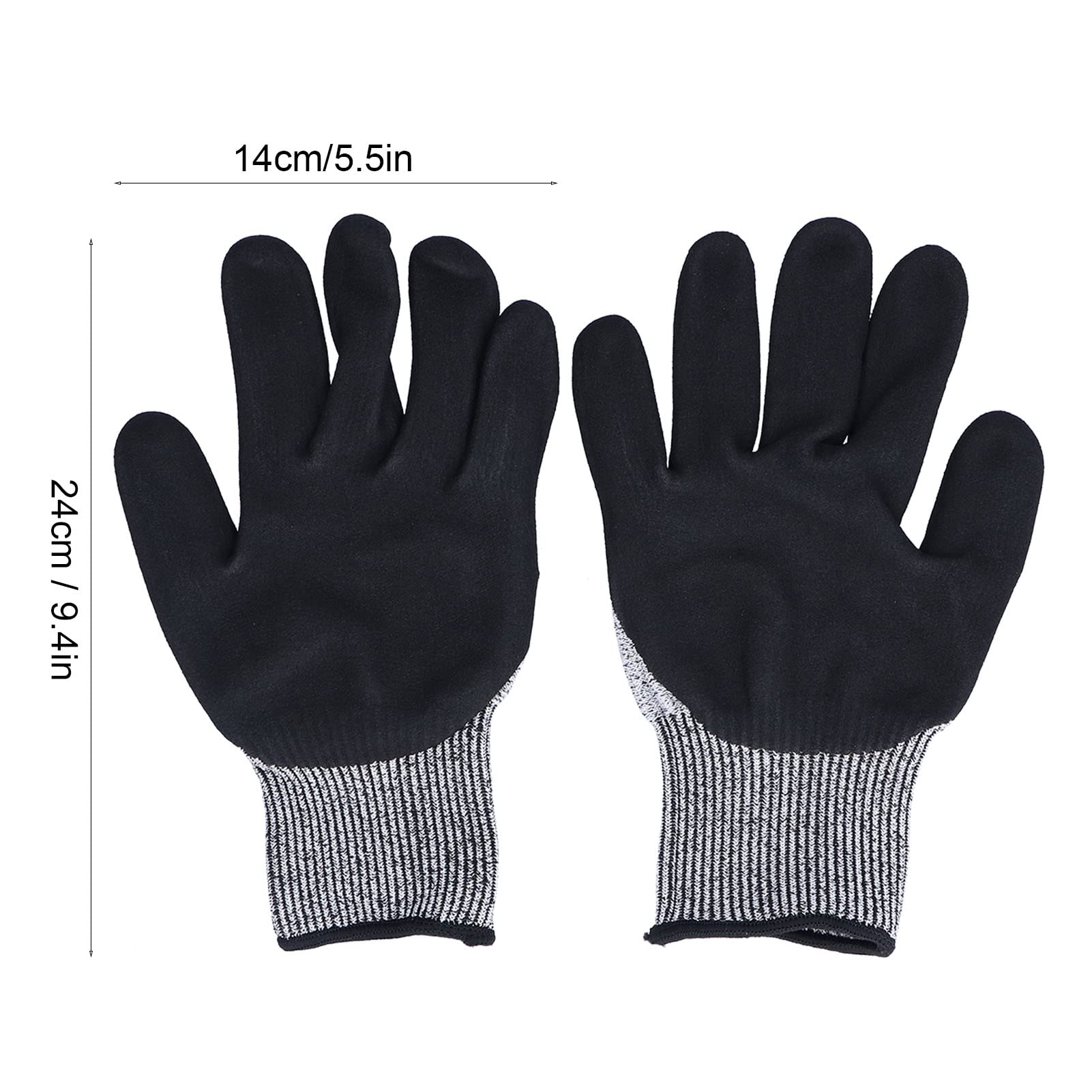 Gants de chantier anti-coupures niveau 5 protection caoutchoutée givrée antidérapante résistante à l'usure pour le jardinage travail du bois HPPE pet - 4