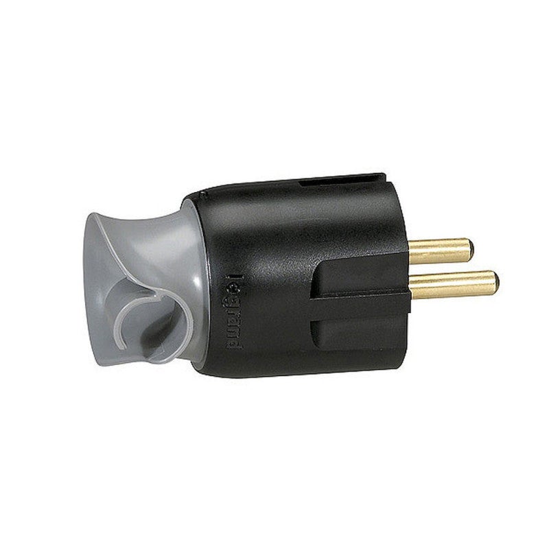 Legrand LEG50176 – Spina Maschio 2P+T 16A Con Leva Estrattore, Morsetti A Vite, Cavo 3x1.5mm², Colore Nero.