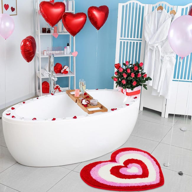NAABHIKA 40 cm x 28 cm tappetini da bagno a forma di cuore carino tappeti antiscivolo tappeti da cucina tappeti da bagno decorazioni per la casa bellissimo tappeto-rosa,Francia NAABHIKA 40 cm x 28 cm tappetini da bagno a forma di cuore carino tappeti antiscivolo tappeti da cucina tappeti da bagno decorazioni per la casa bellissimo tappeto-rosa,Francia