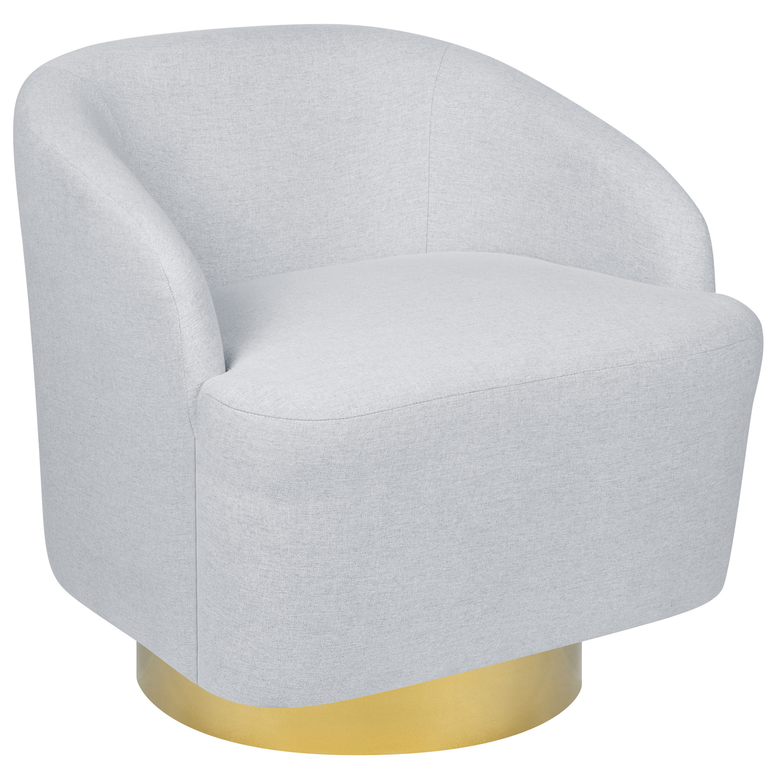 Fauteuil Pivotant LACARA II Gris En Tissu Polyester - Design Arrondi, Assise Confortable, Charge Max 120 Kg