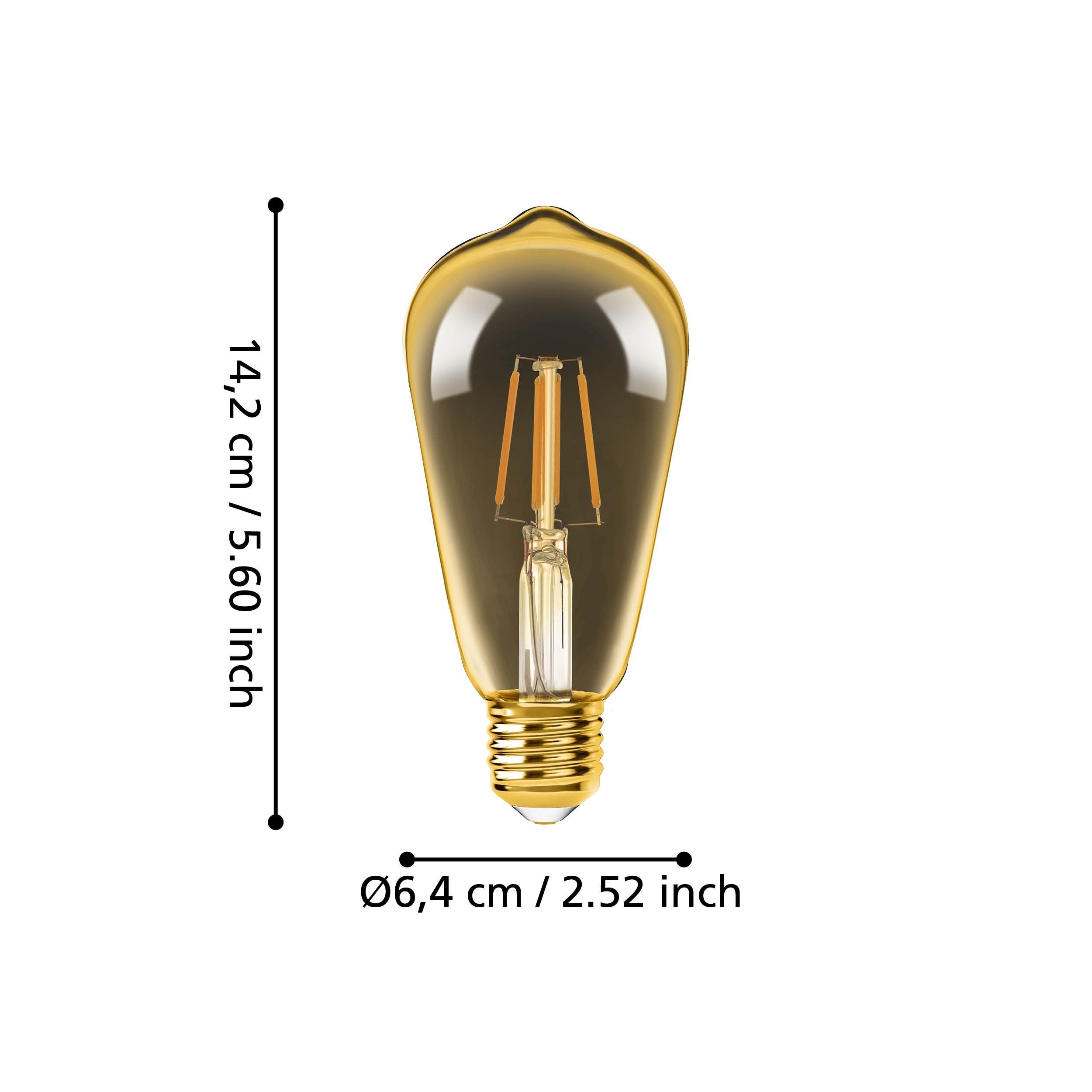 EGLO connect.z Smart Home lampadina Led E27, ST64, ZigBee, app e controllo vocale, dimmerabile, bianco caldo, 500 lumen, 5,5 W, lampadina vintage ambr - 4