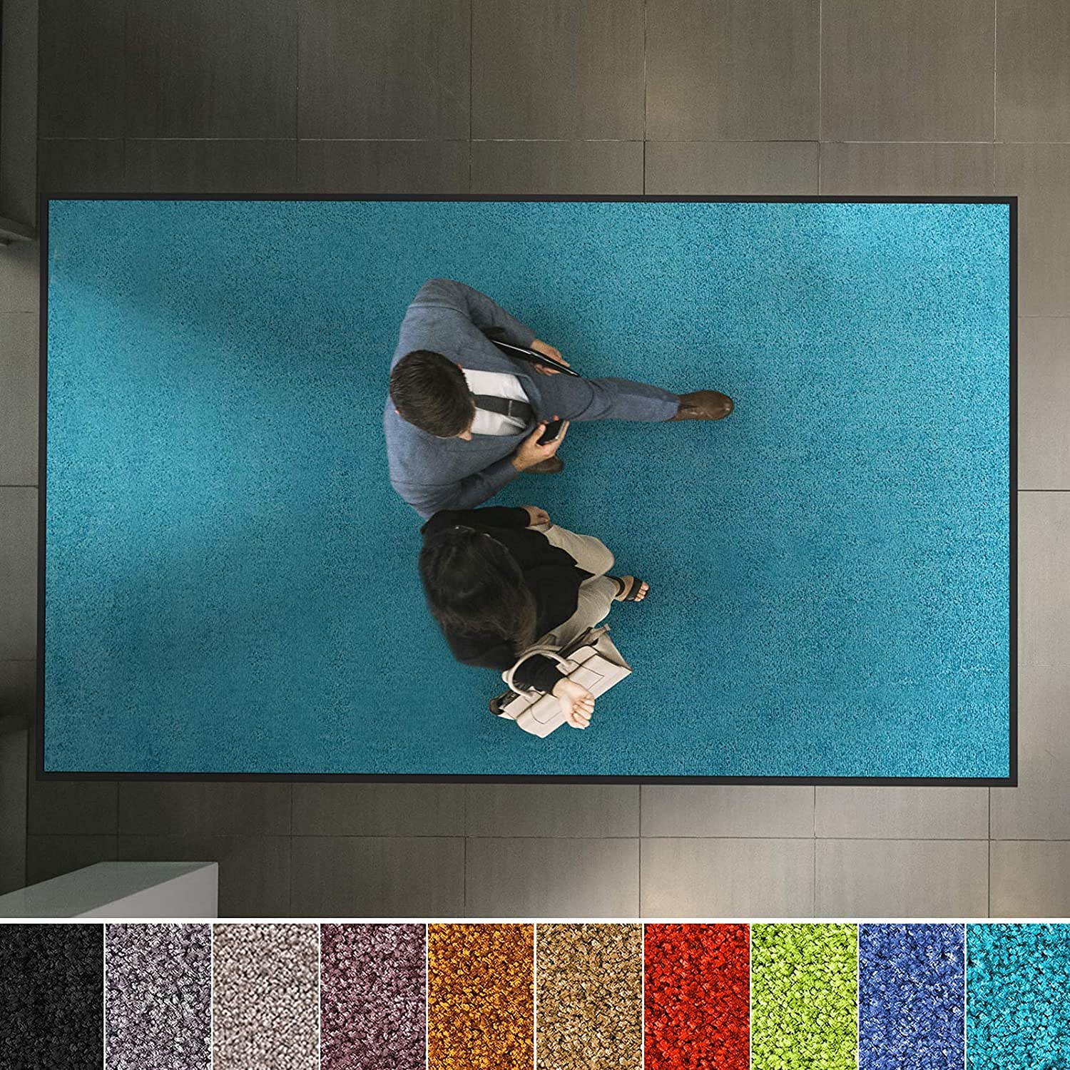 Paillasson Lavable, Pour Entrée, Turquoise, 90 x 120 cm - 8