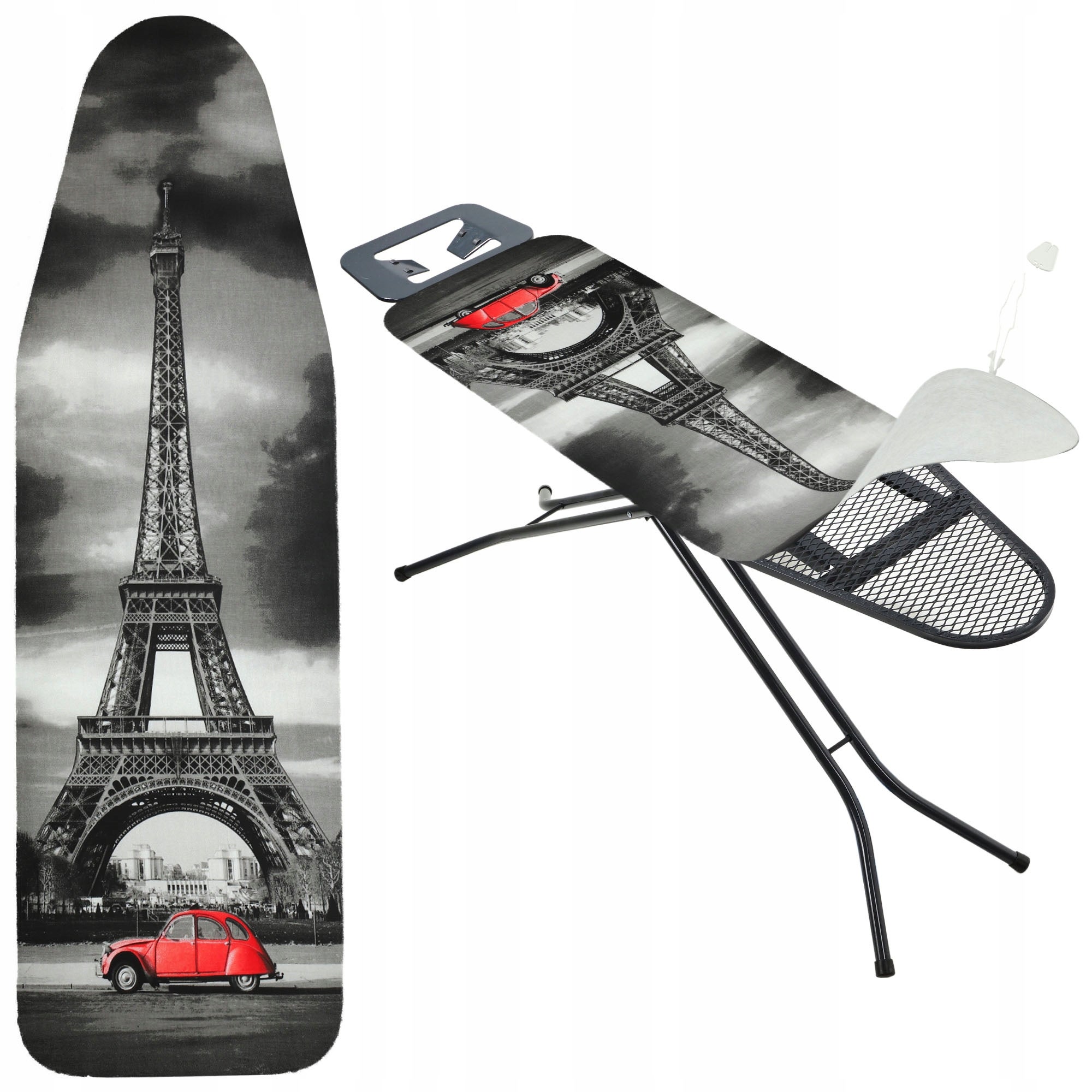 POKROWIEC NA DESKĘ DO PRASOWANIA NACIĄGANY 148x52 cm ODPORNY WIEŻA EIFFLA