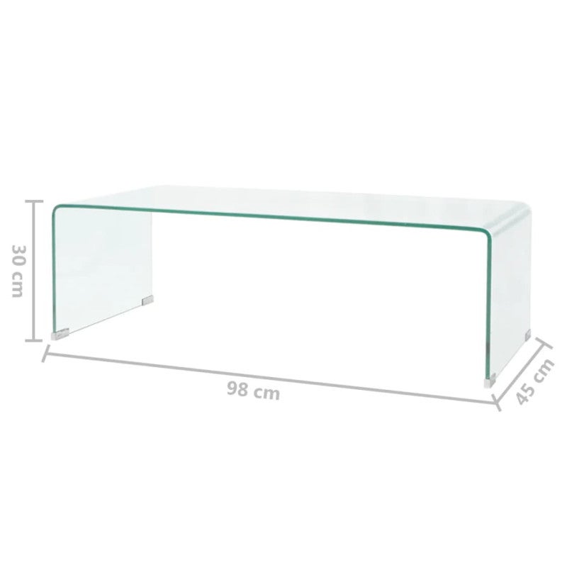 Table basse 98x45x30 cm Verre trempé Transparent - 6