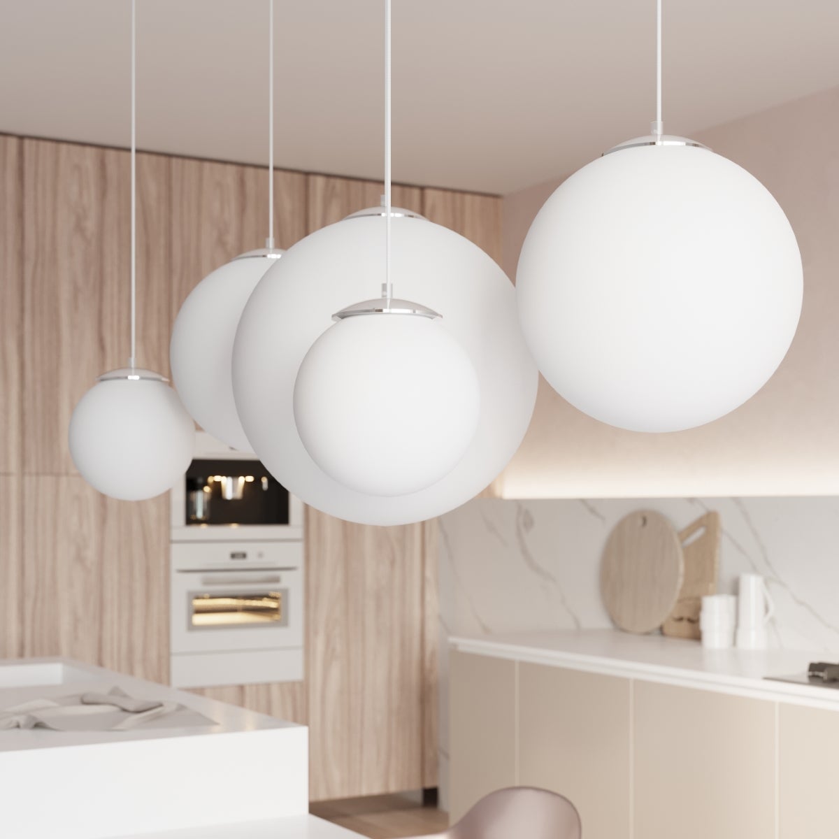 Suspension Acier Blanc/Chromé E27 1 Ugo 30 - 7