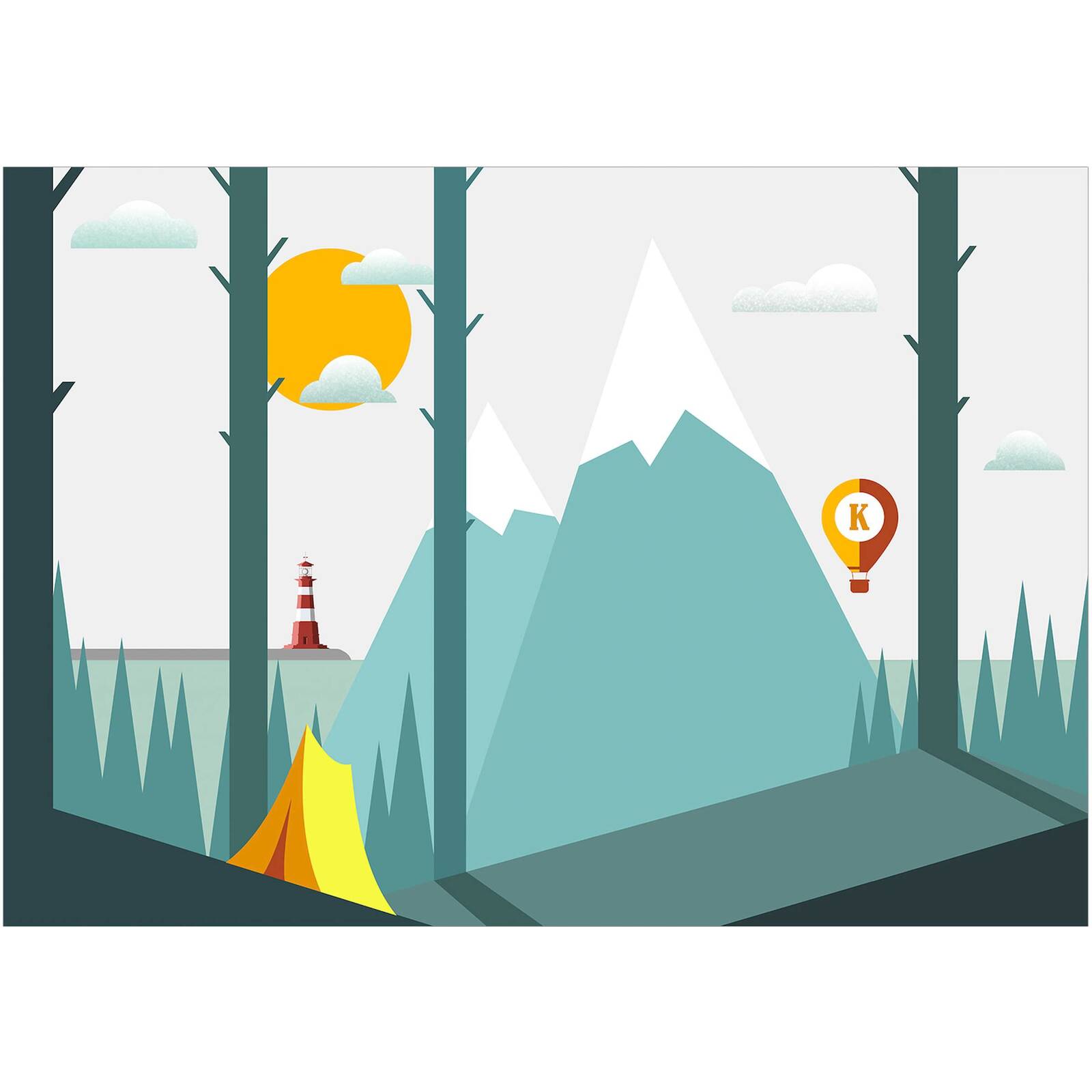 Papier peint adhésif Au camping - 441 x 315 cm - 2