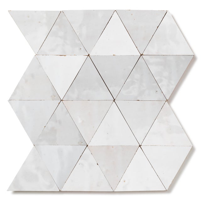 Carrelage Zellige Marocain Blanc Fes Grand Triangle 10 cm (vendu par 1 m²) - RO'MA NATURE