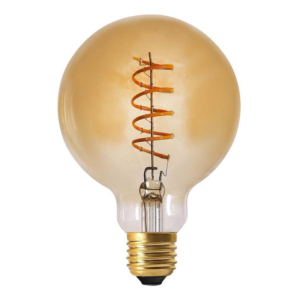 Ampoule ronde ambrée avec spirale LED 14.5 cm Unitaire The Home Deco ...