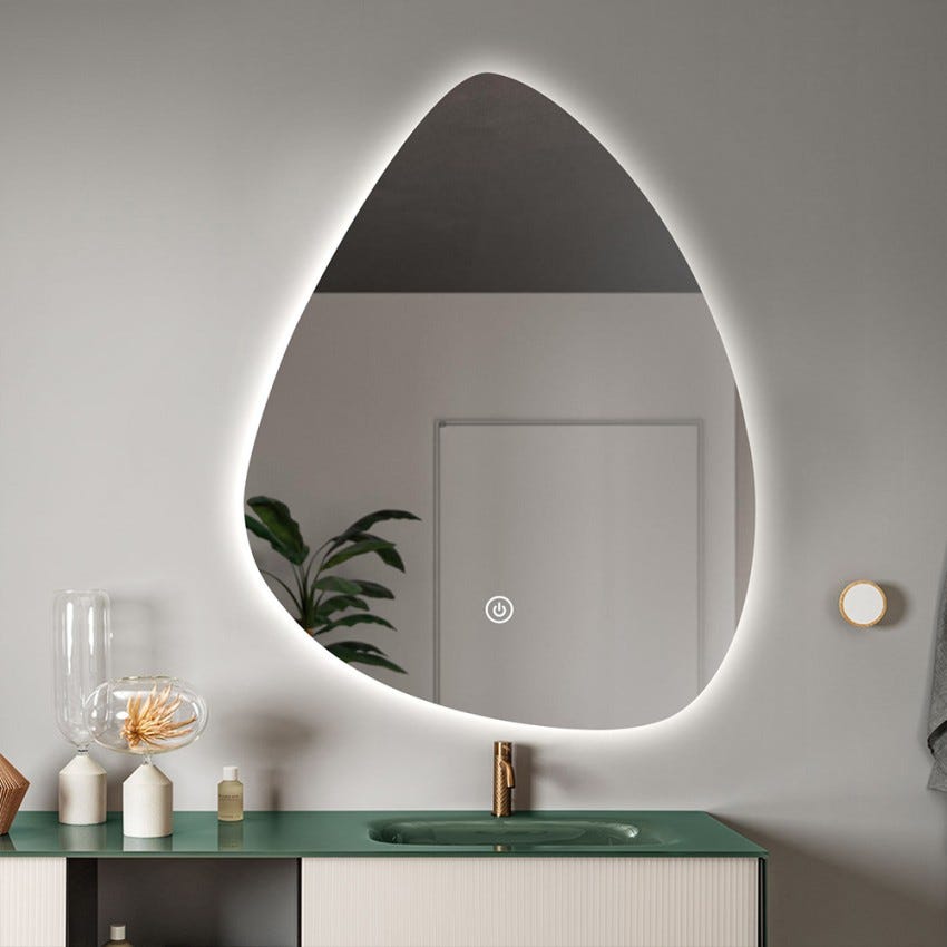 Specchio Da Bagno 50x70cm, Touch, LED Regolabile, 3 Colori Di Luce Antinebbia Design Moderno E Pratico Frame 94394912 Specchio Da Bagno 50x70cm, Touch, LED Regolabile, 3 Colori Di Luce Antinebbia Design Moderno E Pratico Frame 94394912