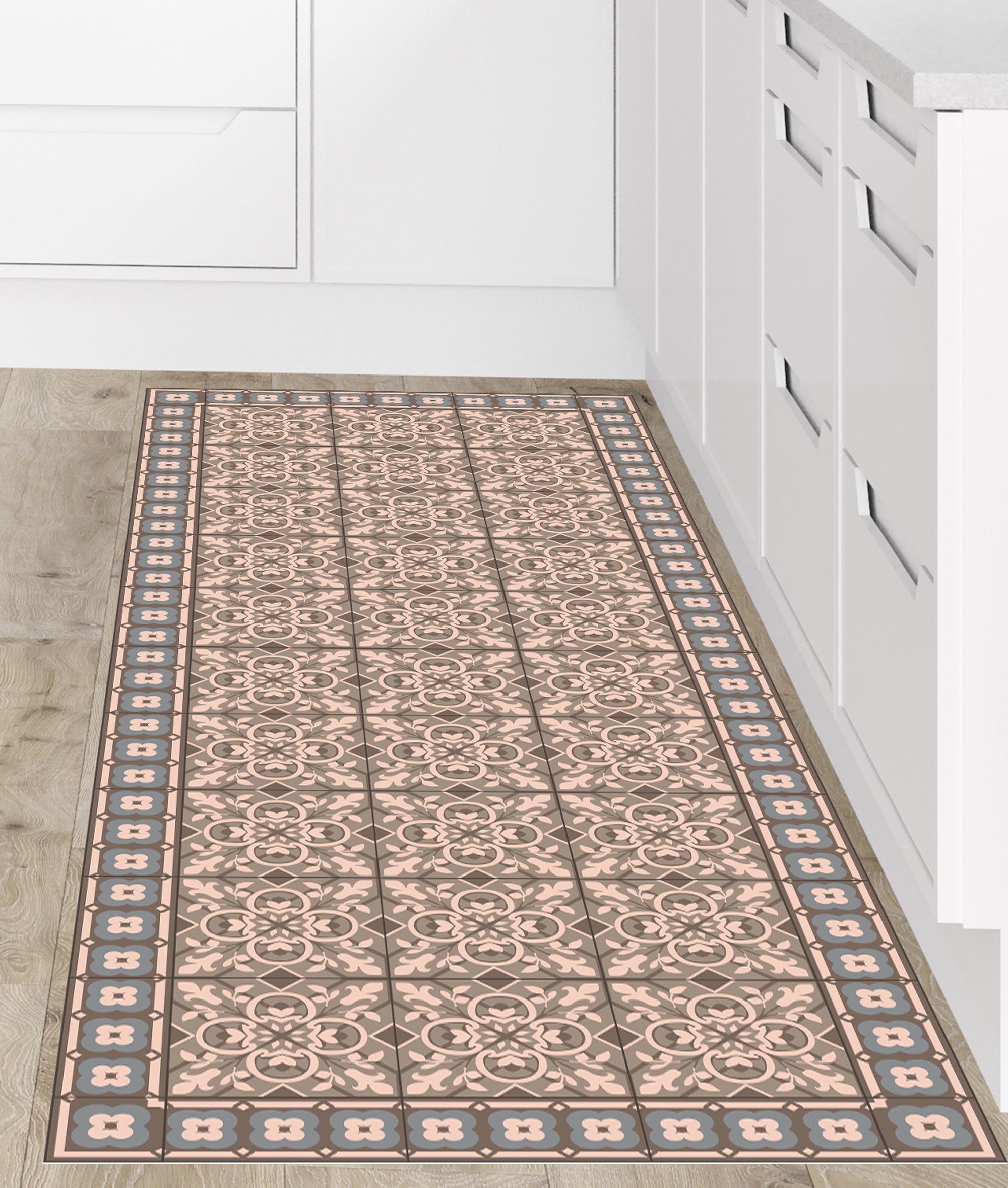 Tapis antidérapant en vinyle Melides 66x150 cm - PVC imprimé, lavable, ignifuge, pour le salon et la cuisine - 2