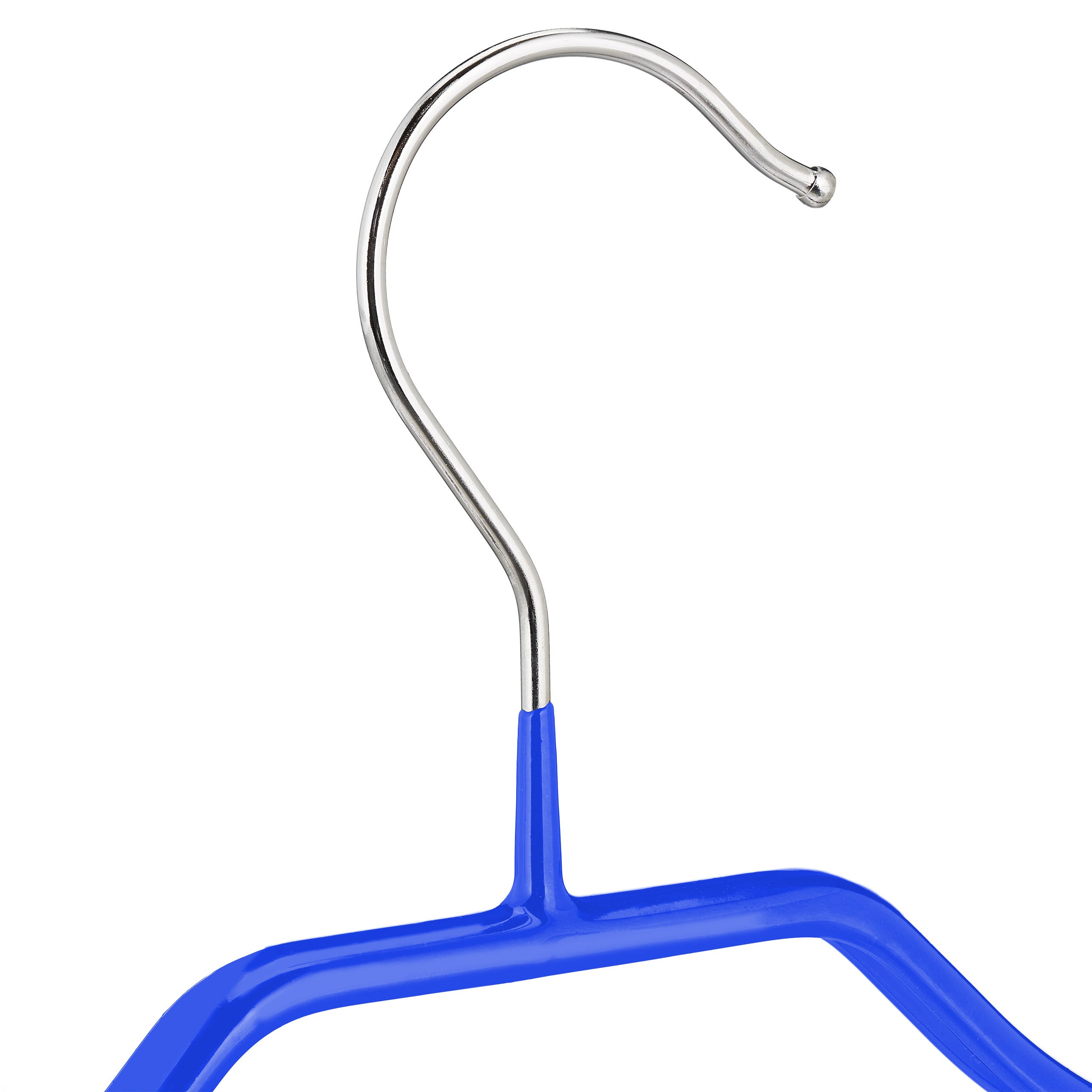 20x Cintres antidérapants, pour costumes, support d’épaules large, traverse pantalon, crochets, bleu - 6
