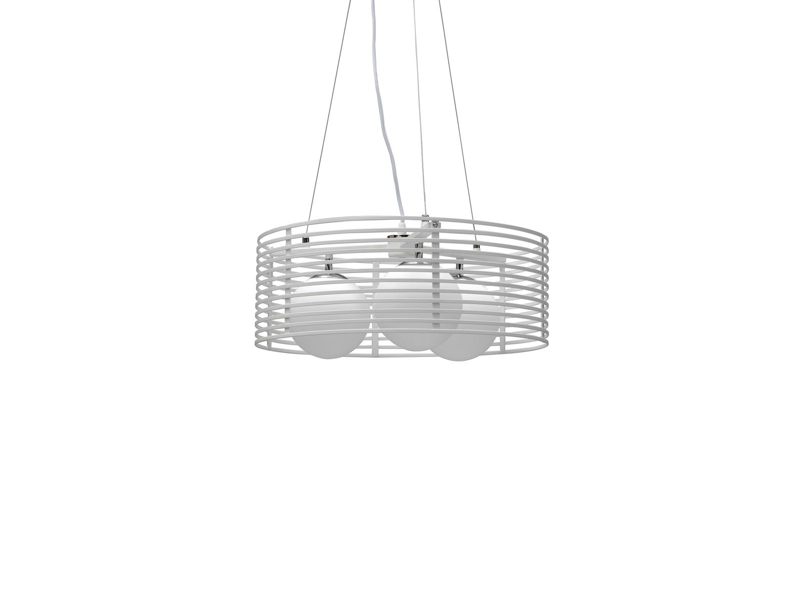 Cage - Biała metalowa lampa wisząca