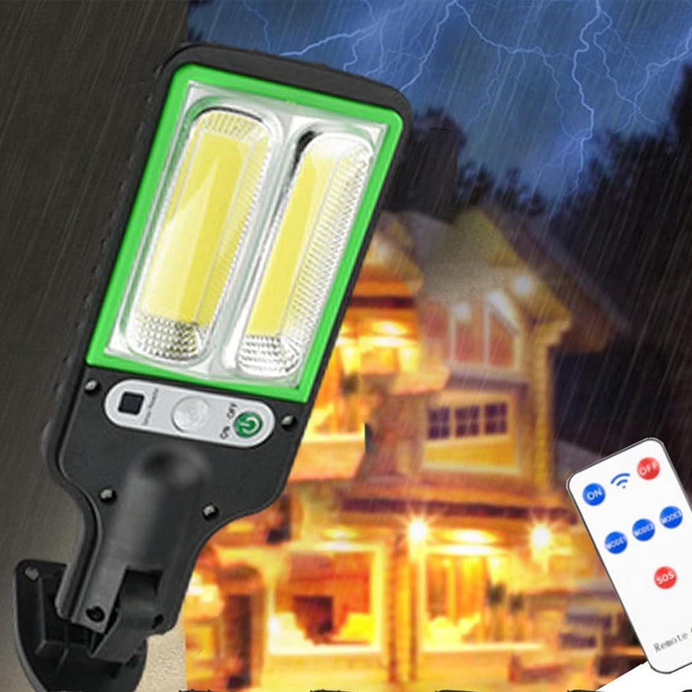 Zewnętrzne lampy solarne z 78 diodami LED, z pilotem i 3 trybami, wodoodporne IP65, z czujnikiem ruchu, lampy zasilane energią słoneczną