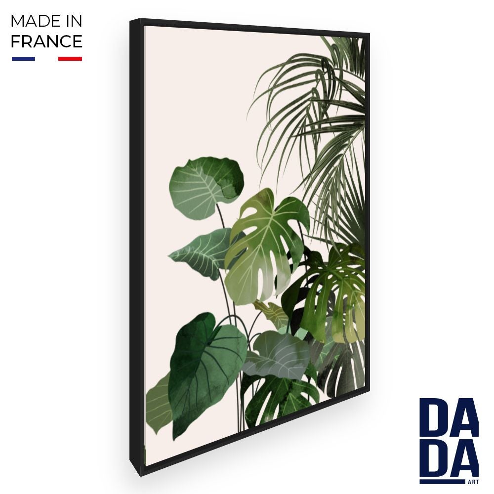 Fougère Monstera Et Feuilles De Palmier Feuillage Tropical Plante Buisson Nature Toile Fond Fond Noir 75424230