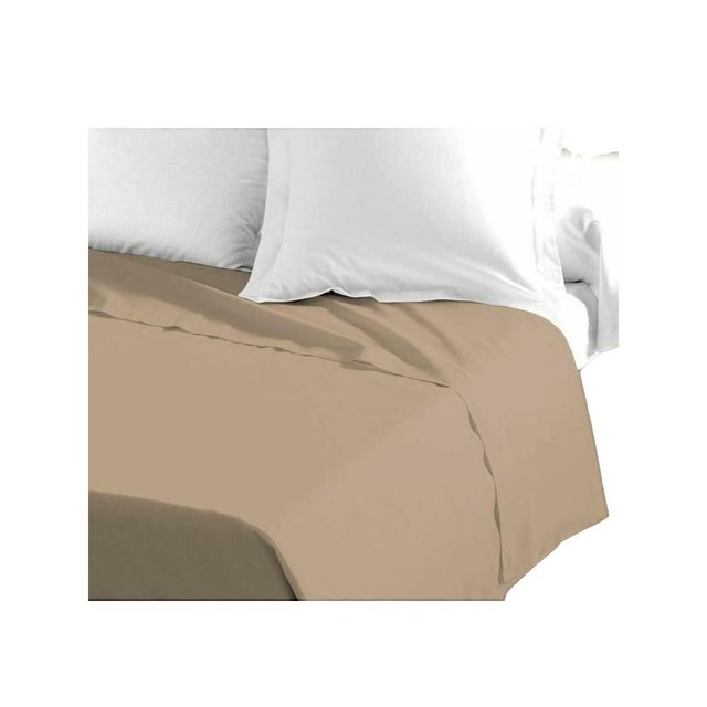 Drap Plat 100% coton 180 x 290 cm beige - LOVELY HOME