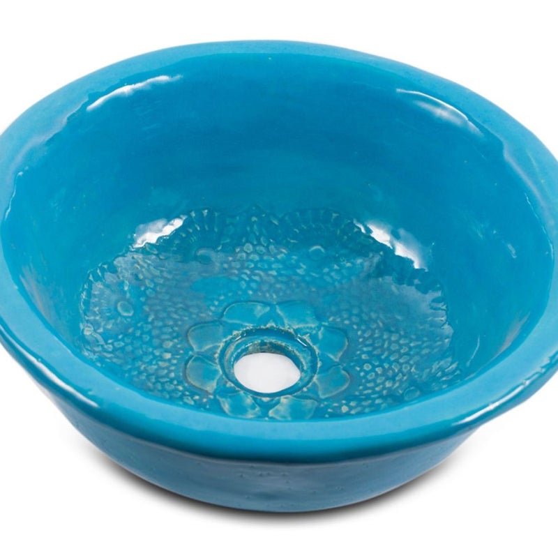 Ręcznie wykonana umywalka ceramiczna Lucja – Okrągła, dekoracyjna umywalka nablatowa 38 x 16 cm | Ekskluzywna umywalka łazienkowa