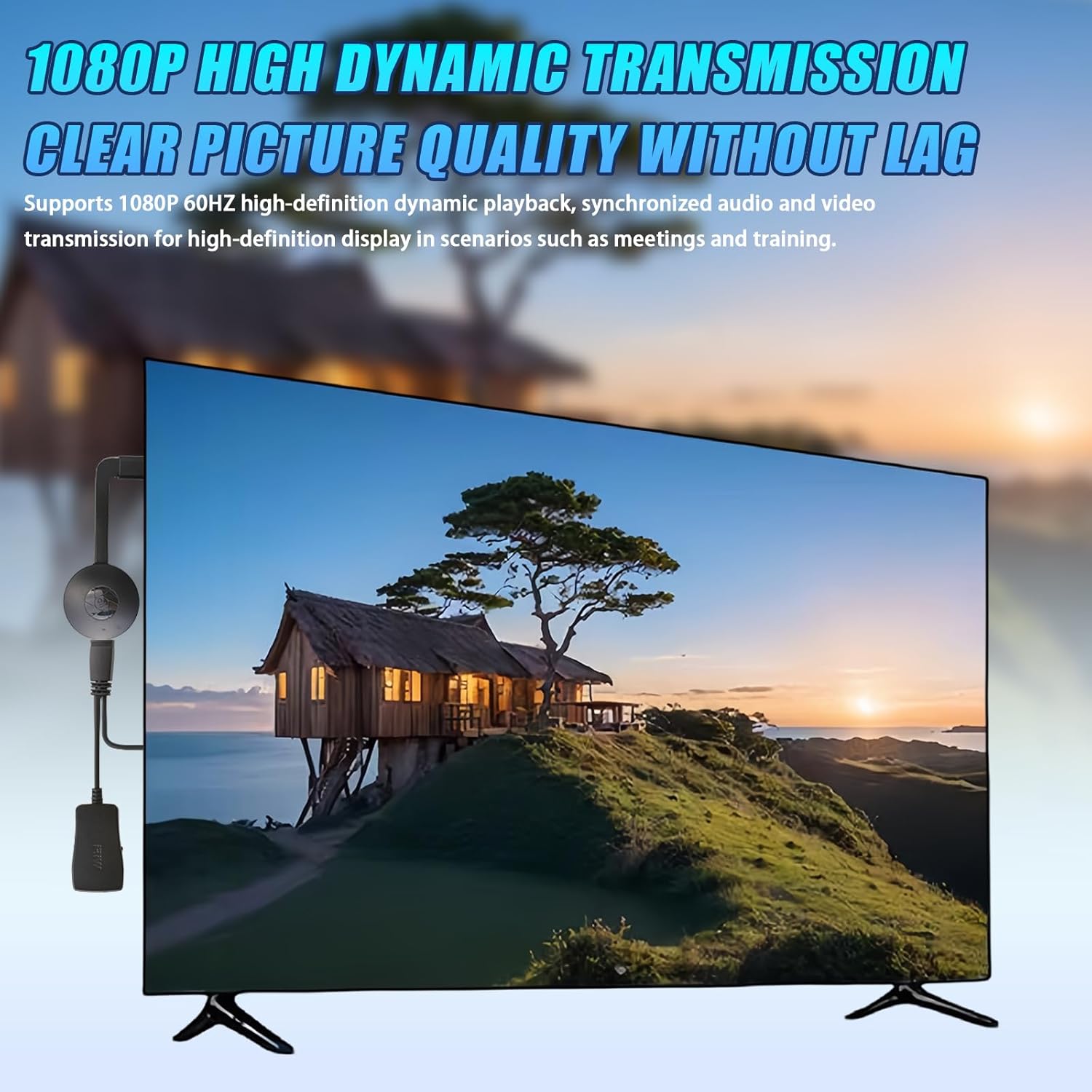 Adaptateur HDMI sans Fil 1080P pour TV, Dongle WiFi Miracast Airplay DLNA, Compatible iOS Android Windows Mac, 2.4GHz Portable - 5