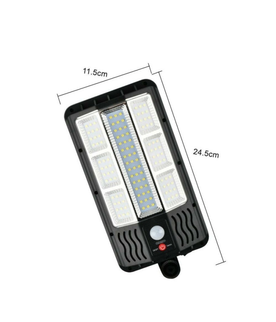 Trade Shop - Faro Lampione Stradale Pannello Solare Con Sensore Telecomando 117 Led Smd Ta146 - - 3