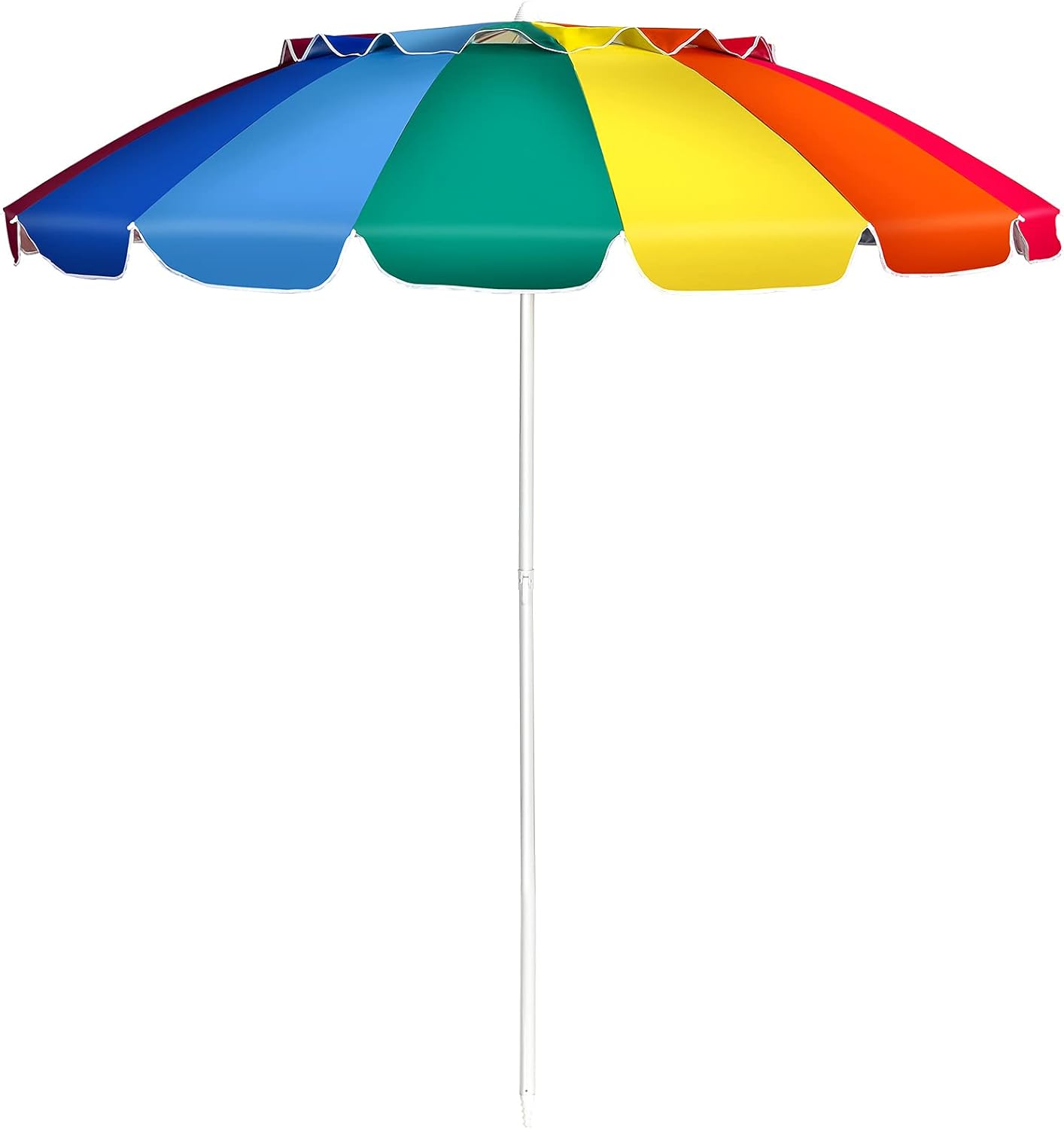 220 cm, parasol przeciwsłoneczny, Podstawa parasola nie jest dołączona, parasol ogrodowy, na plażę, do użytku na zewnątrz (Ø 220 x 220 cm, kolorowy)