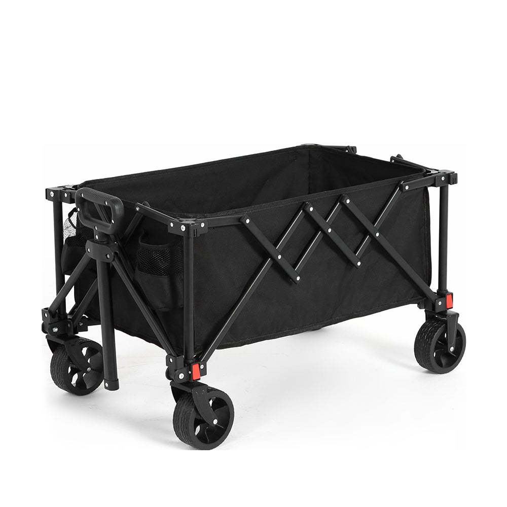 Chariots avec roues tout-terrain avec poignée réglable pour le camping le shopping la pêche sportive vert noir - 3