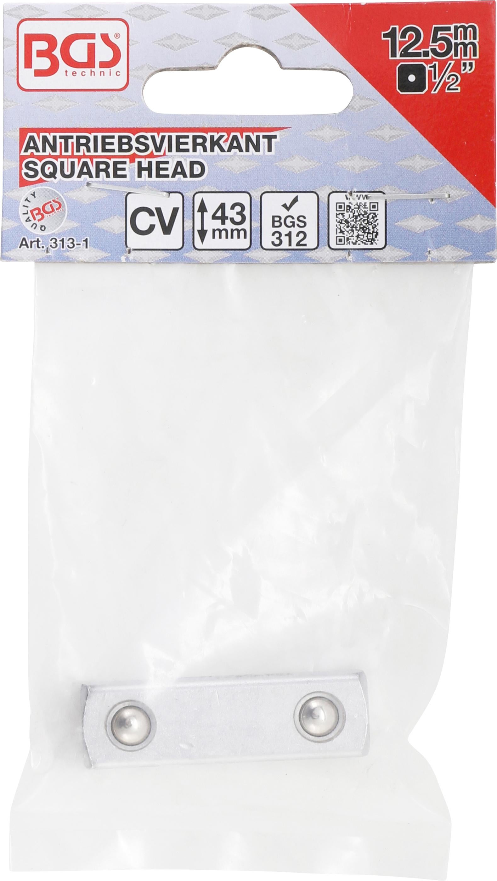 BGS Carré de transmission | carré mâle 12,5 mm (1/2“) | pour art. 312 - 3