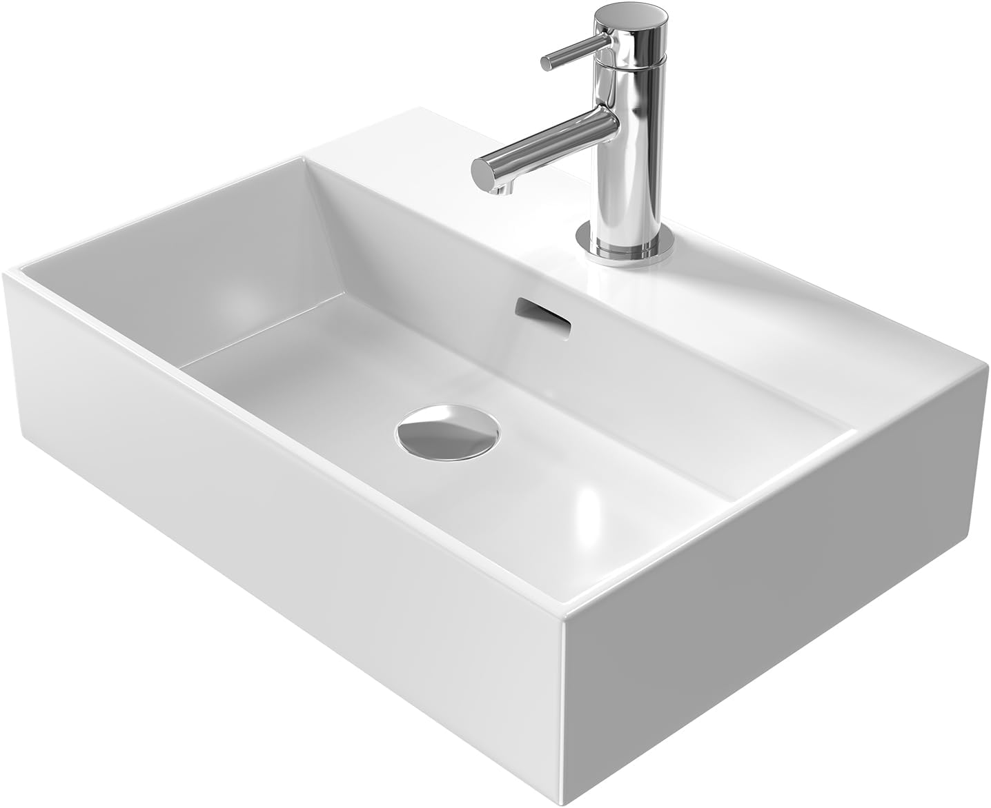Lavabo design moderne, lavabo mural haut en céramique à rebd fin ...