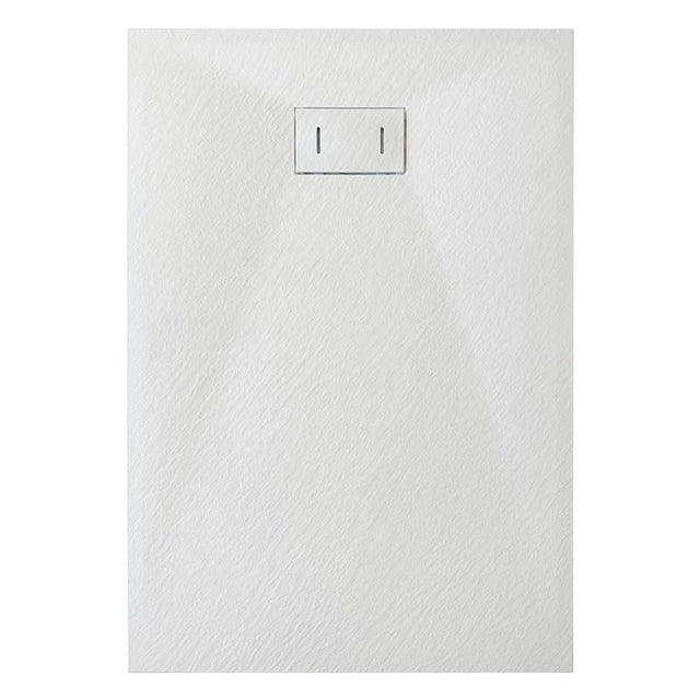 Receveur de douche SMC en fibre de verre effet pierre avec bonde inclus H. 2,6 cm 80 x 100 Blanche