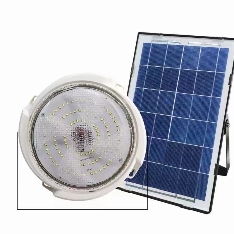 Plafon LED solarny 50W 5000K IP65 z czujnikiem zmierzchu i pilotem biały MasterLED