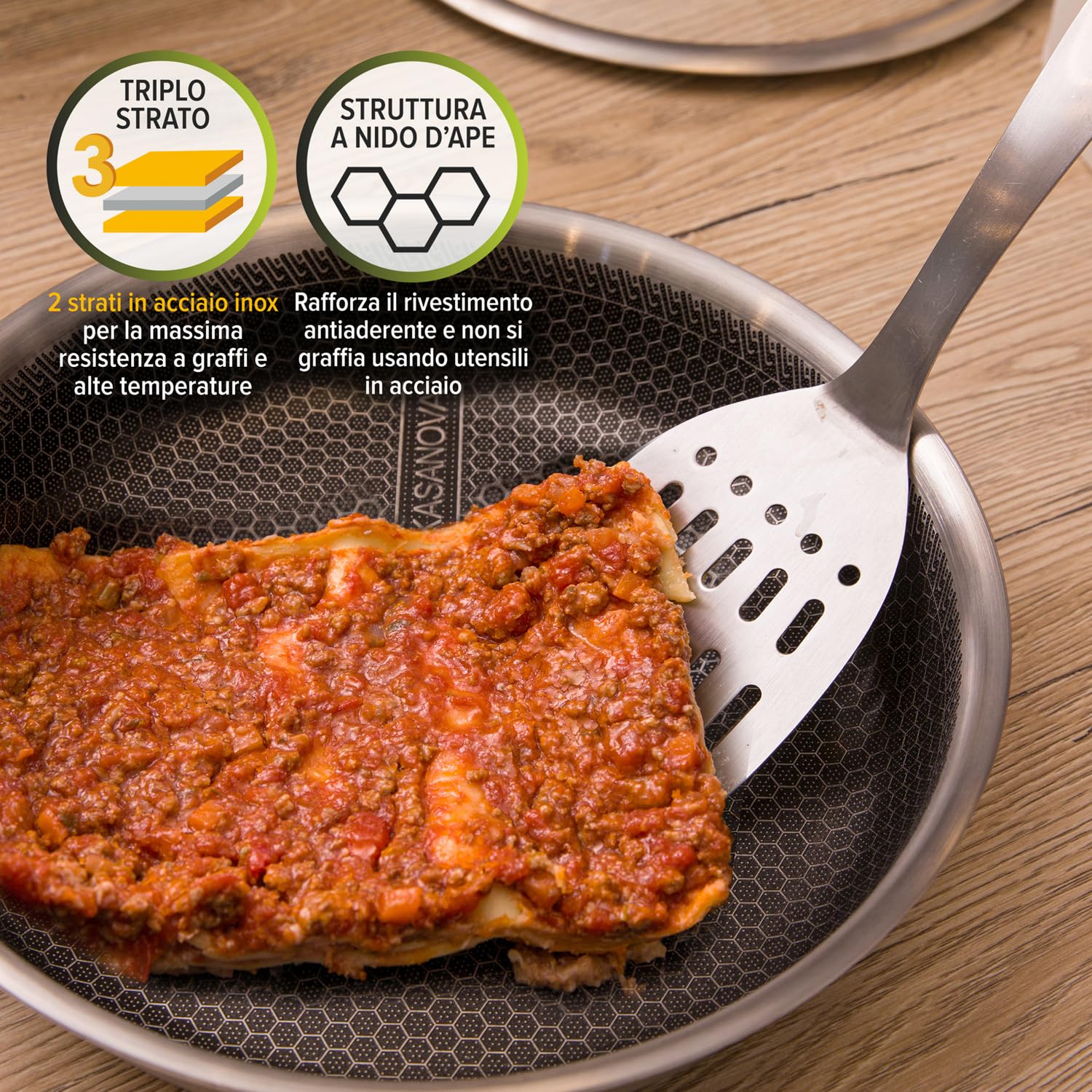Padella Antiaderente 28 Cm Con Manico Morbido - Rivestimento In Granito Senza PFAS - Adatta A Induzione - 4
