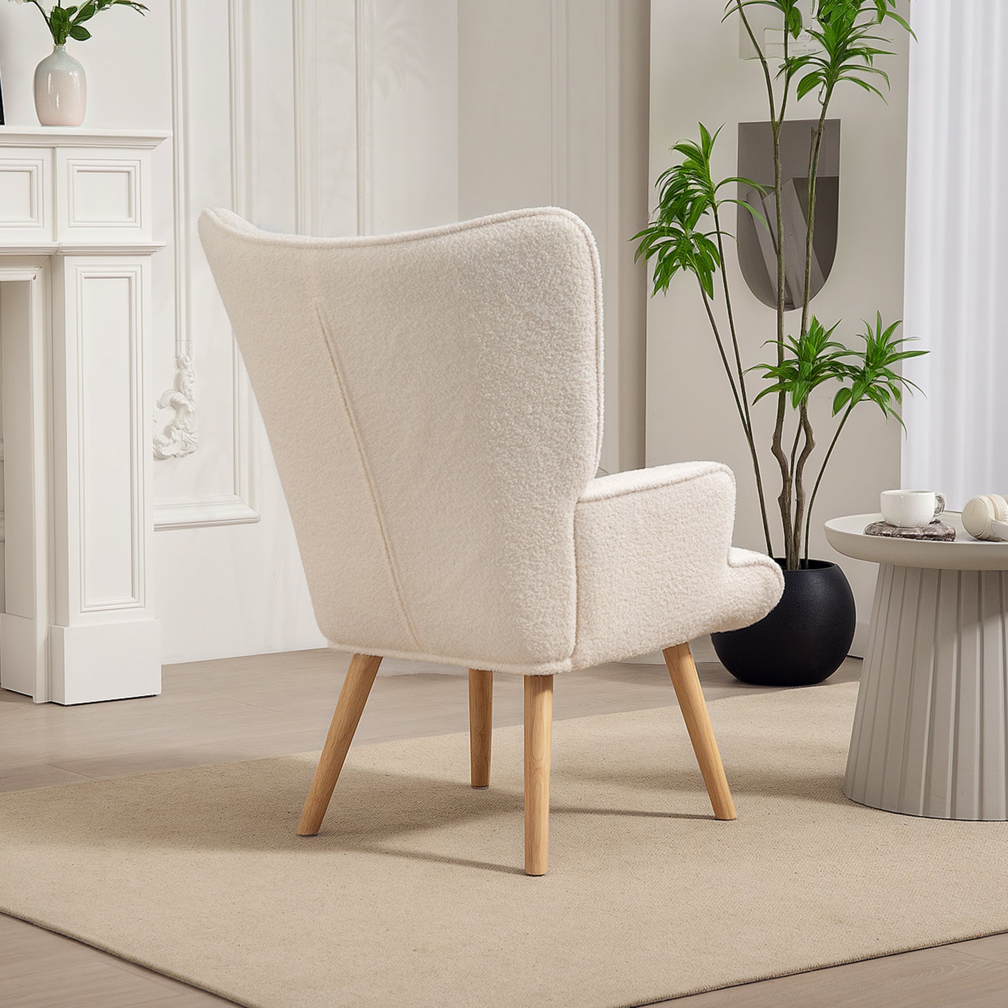Fauteuil de salon Tissu bouclette (100% polyester) HOMCOM - 8