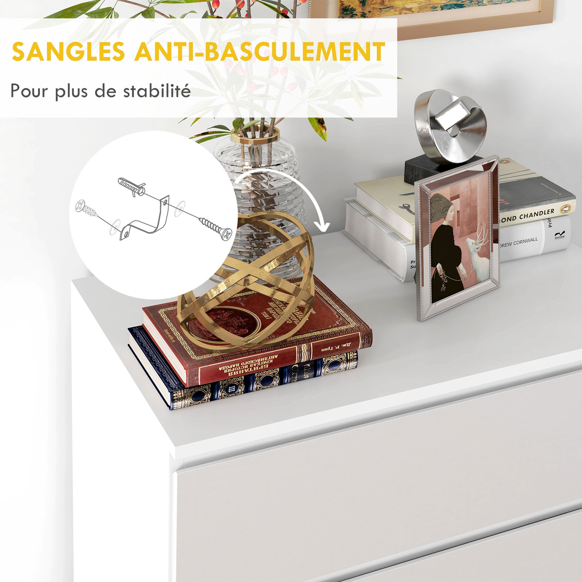 Commode Panneaux de particules HOMCOM - 6