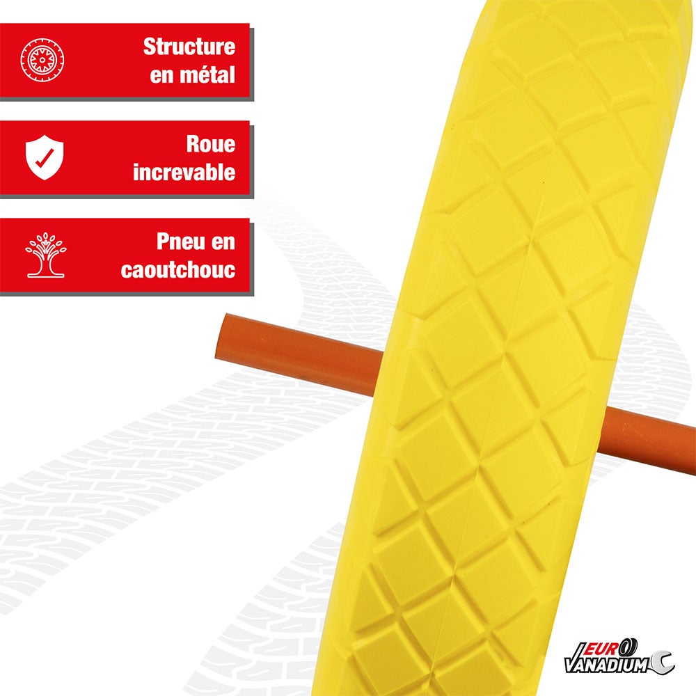 Roue de Brouette Increvable 390 mm – Axe ext 20 mm – Métal Renforcé, Haute Stabilité et Installation Facile - 2