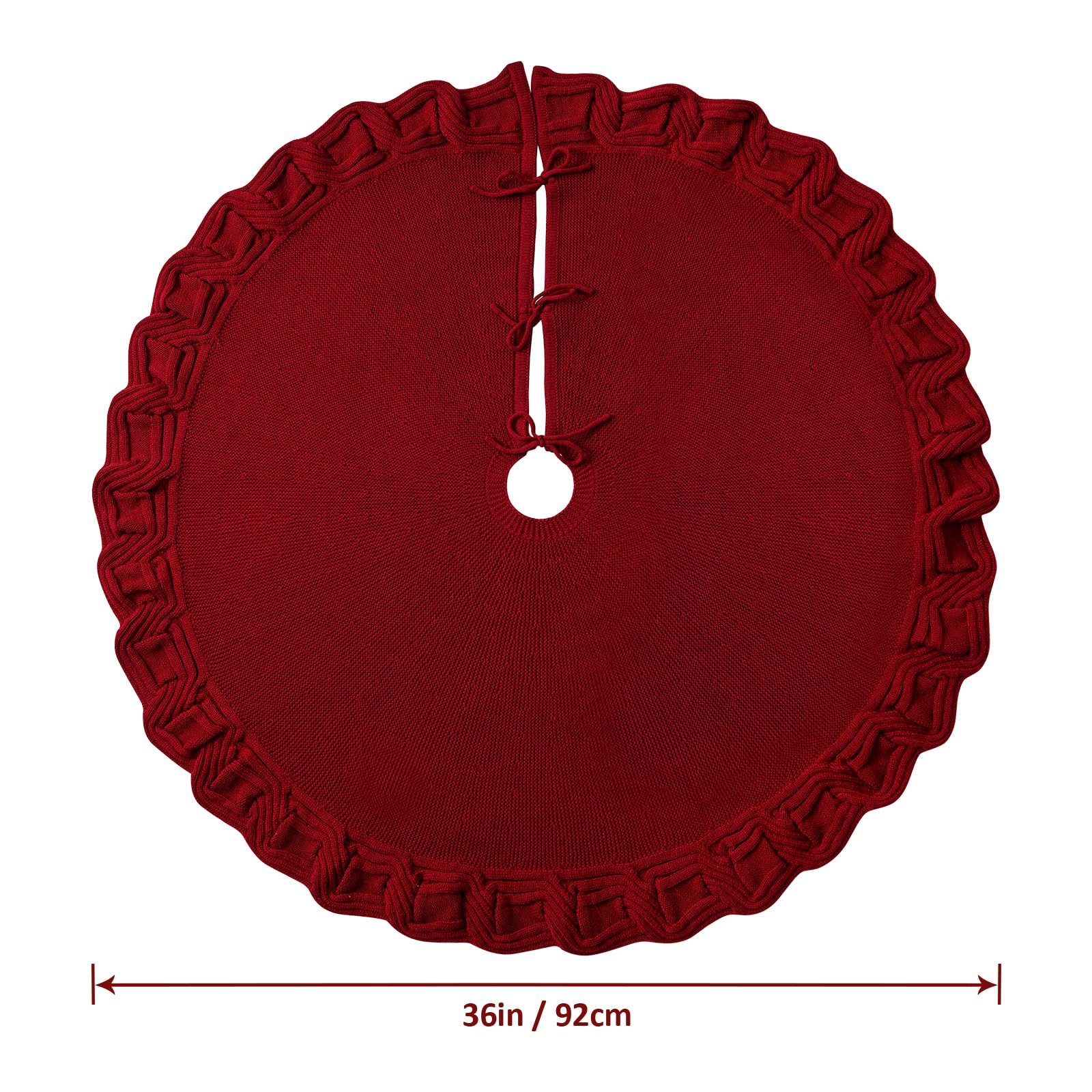 92CM spódniczka choinkowa, dzianinowa spódniczka choinkowa, kocyk choinkowy, odpowiedni do dekoracji choinki na imprezę, biały - 5