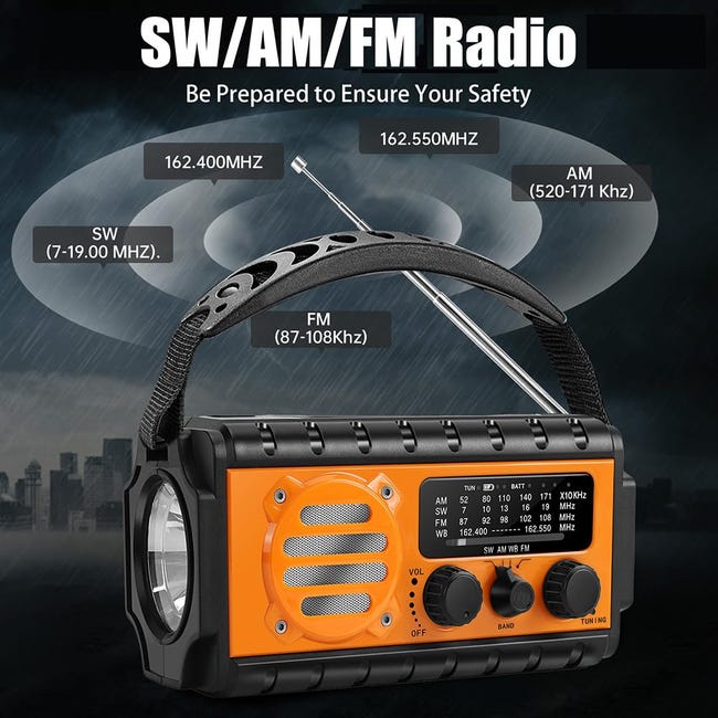 Radio Portatile Con Altoparlante Bluetooth E Ricarica Solare – FM, MP3, Compatta Per Emergenze E Outdoor