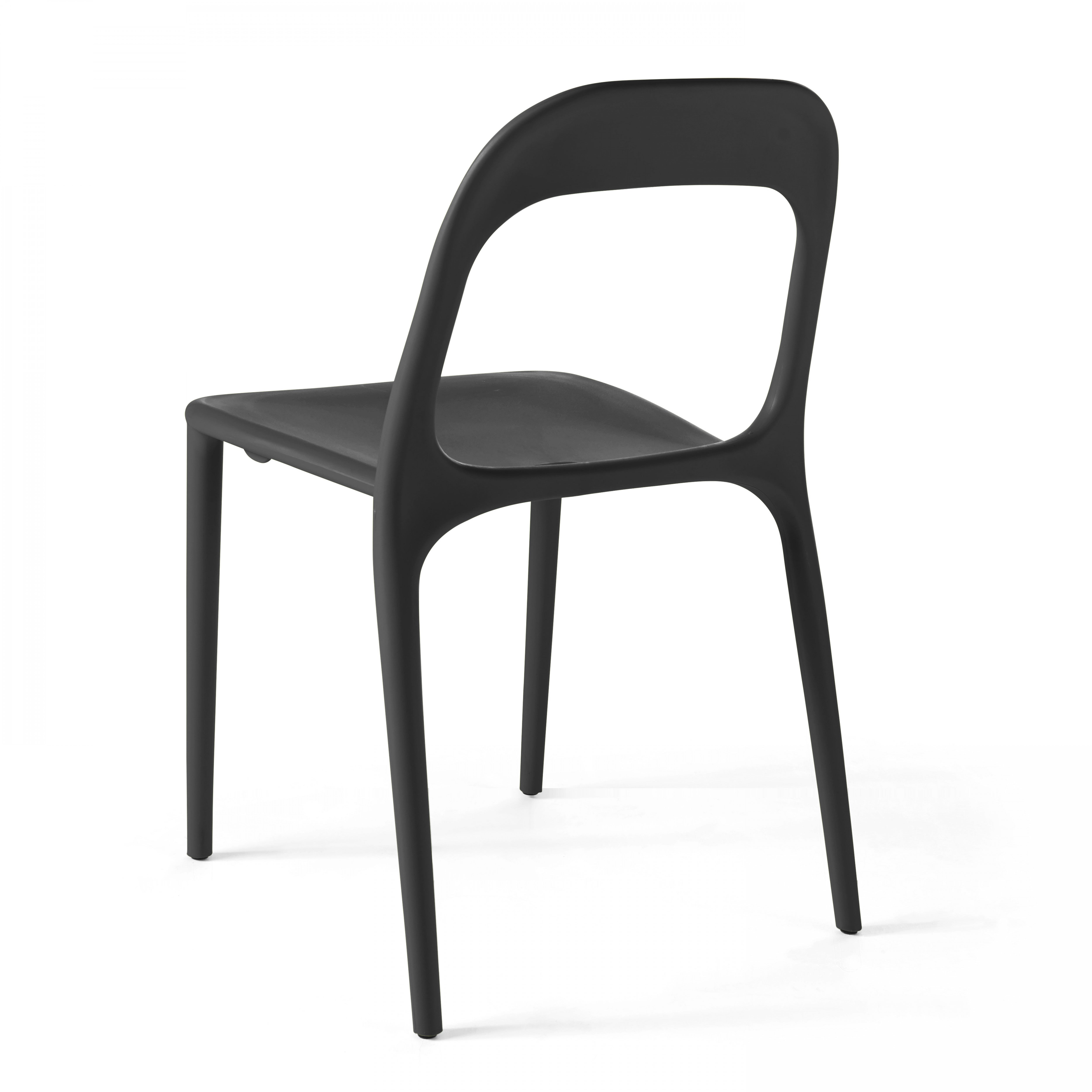 Chaise de jardin sans coussin Milan en Plastique Noir - 3