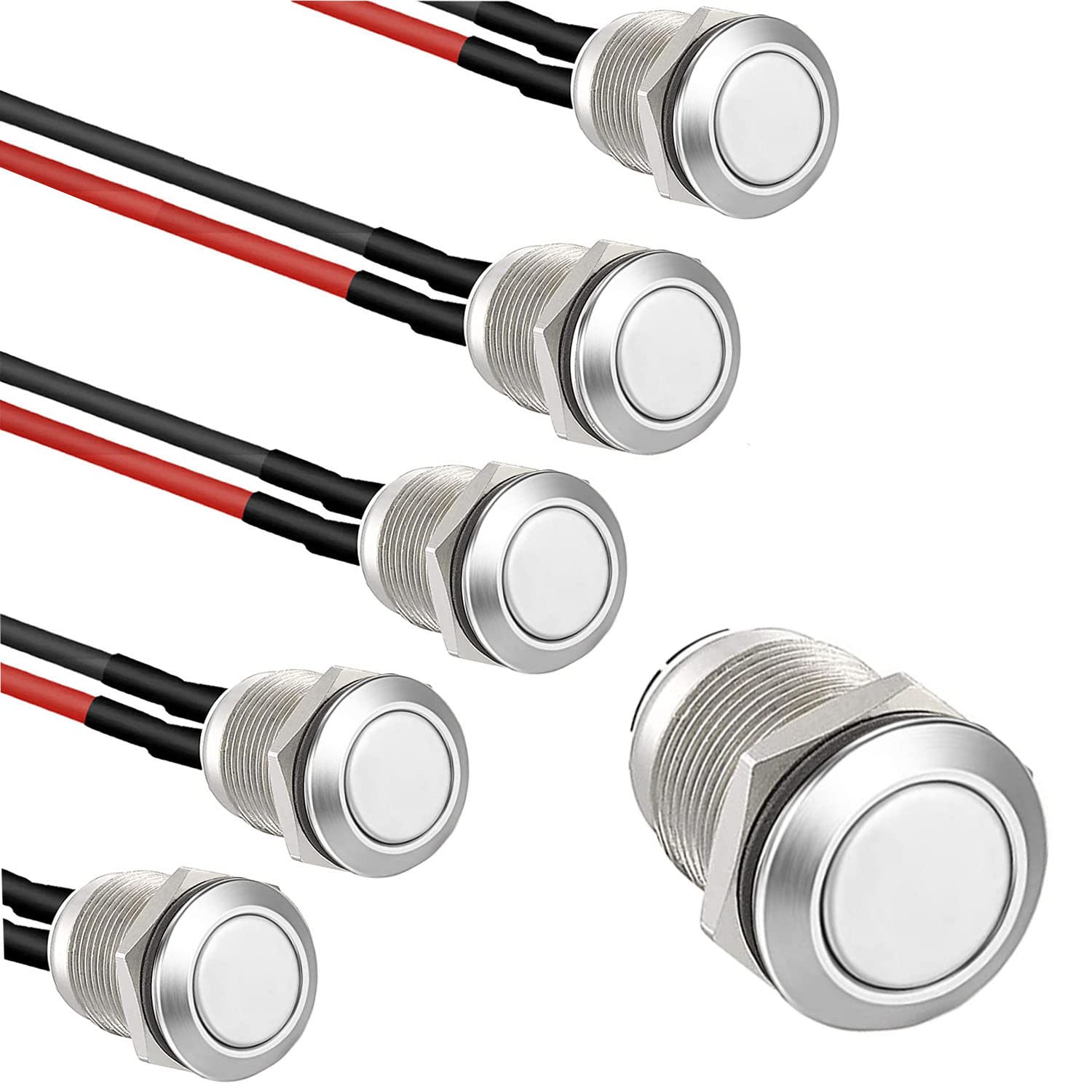BoutonPoussoir Inox Étanche 12V 3A, Tête Plane Momentané, Pour — free download