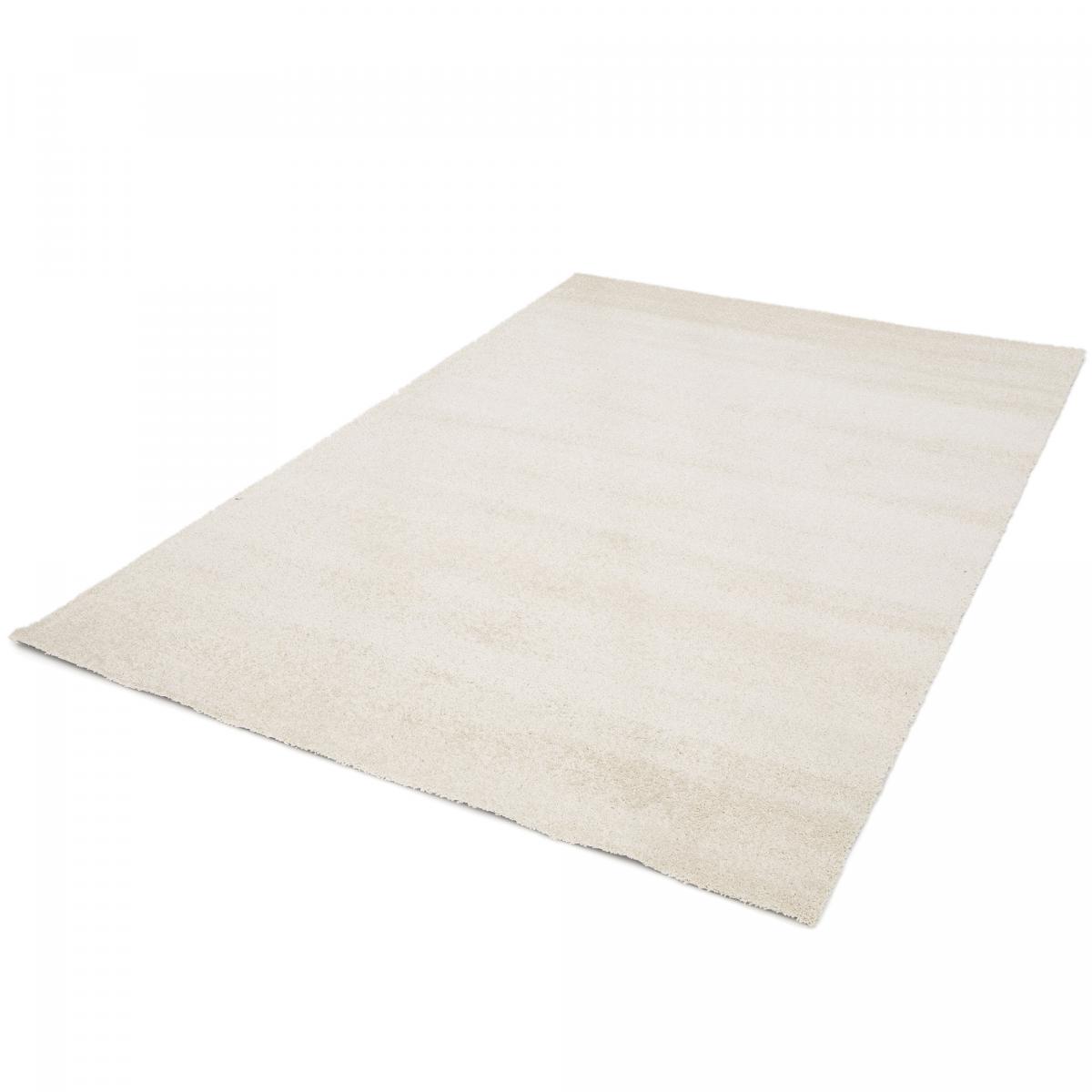 tapis salle à manger 160x230 tissé crème rectangle motif uni ALEGRIA - 4